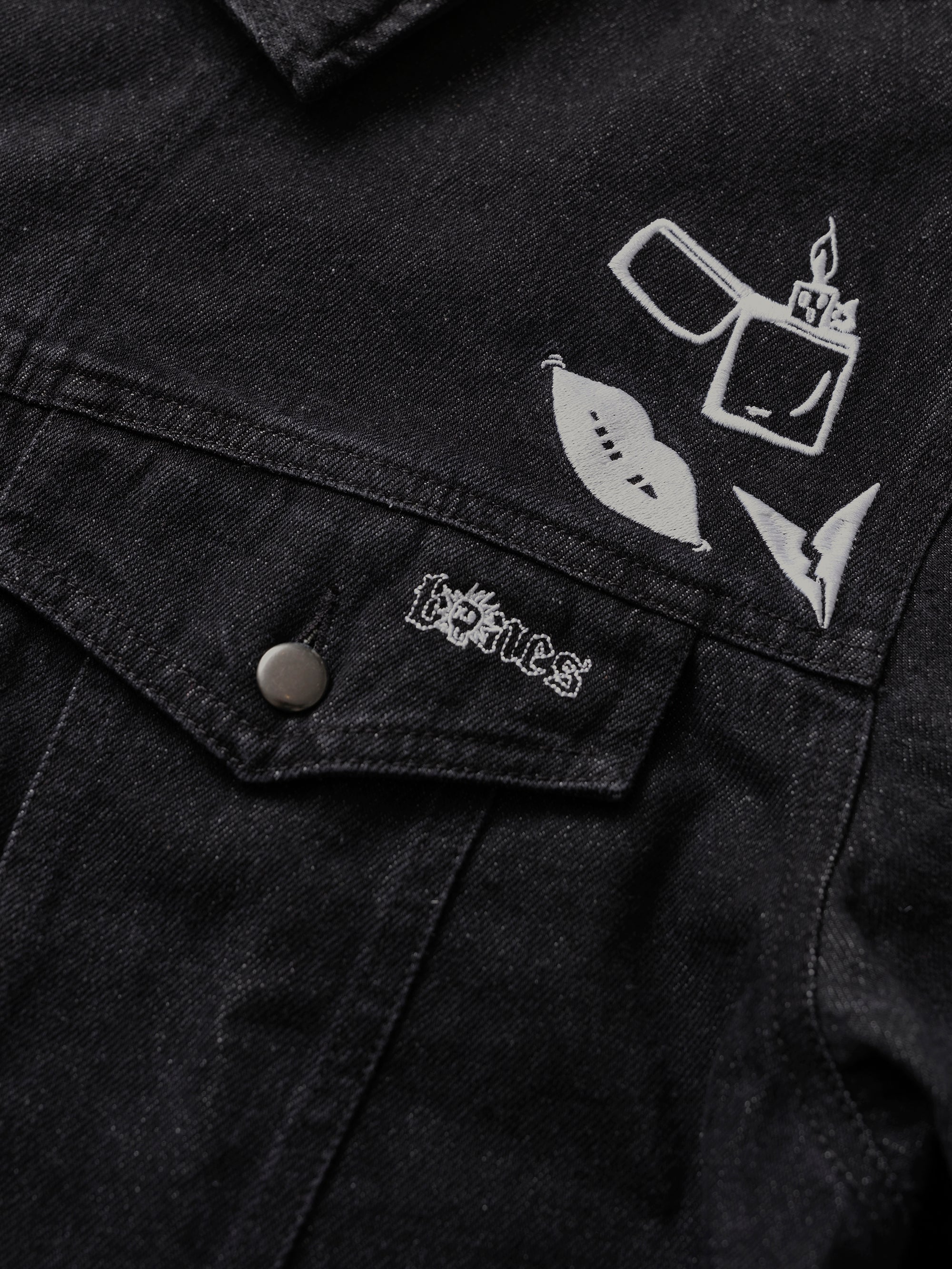 Stand Atlantic x Bones Denim Jacket - Vintage Black