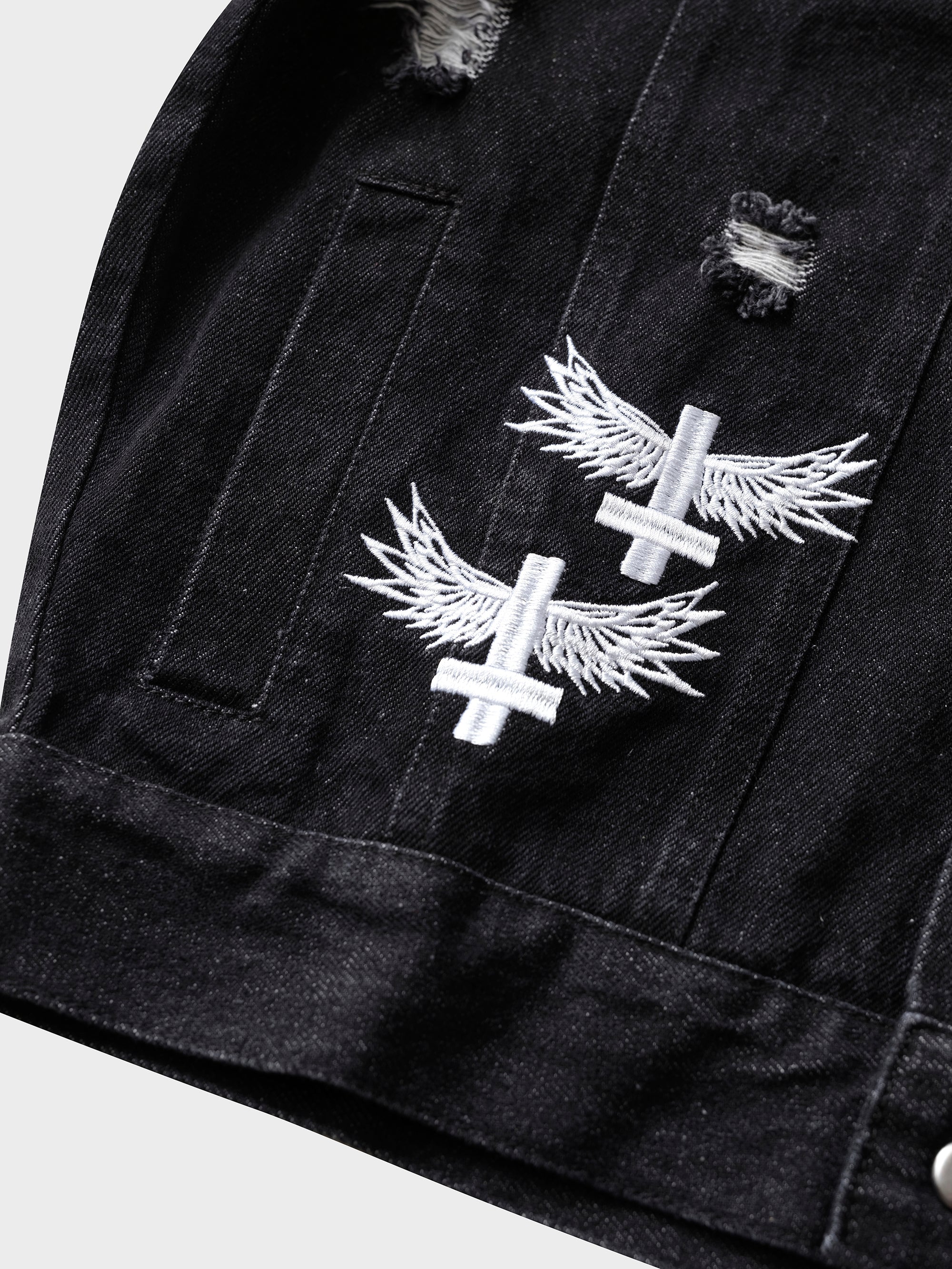 Stand Atlantic x Bones Denim Jacket - Vintage Black