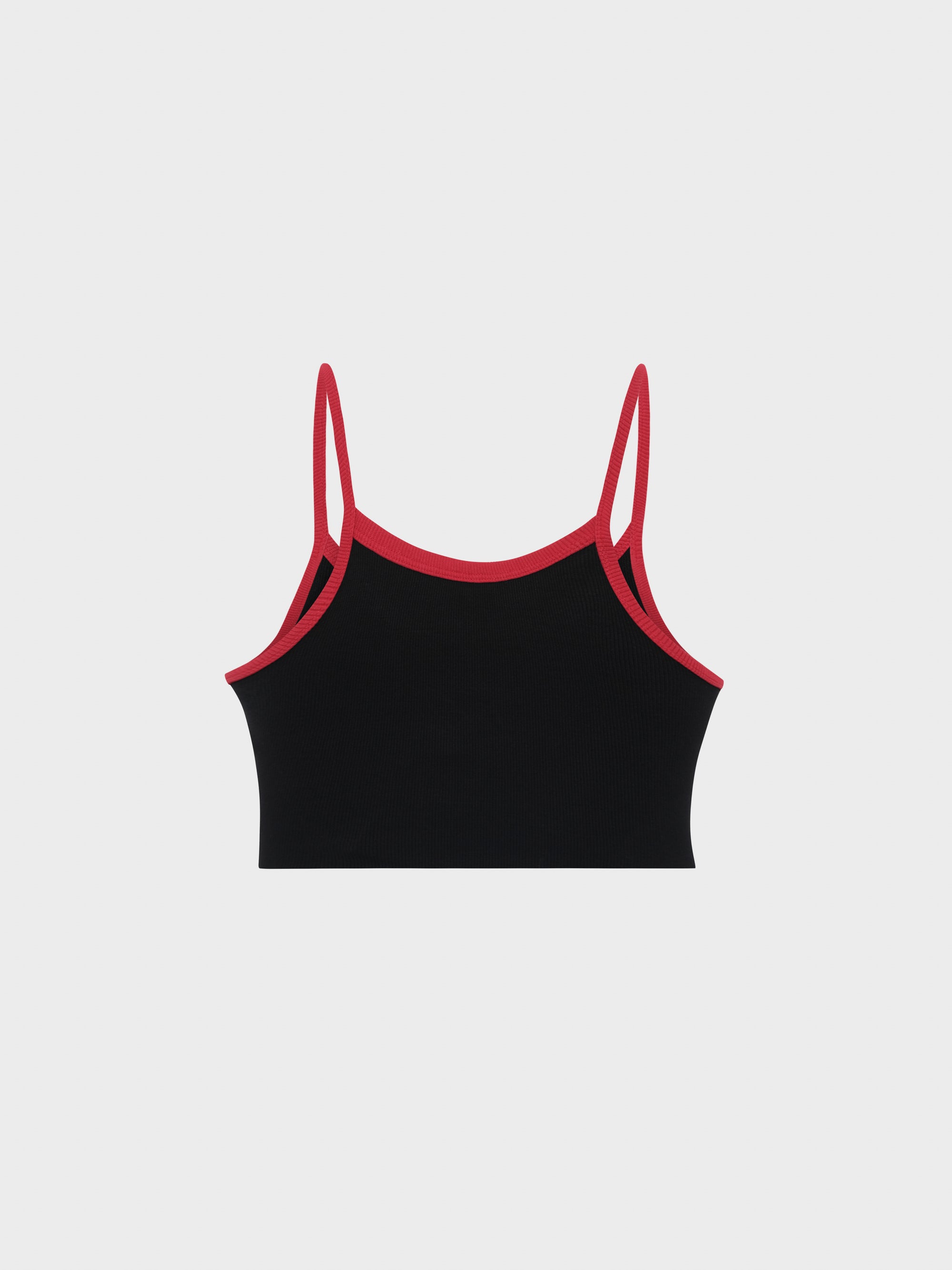 Star Studded Rib Crop - Washed Black