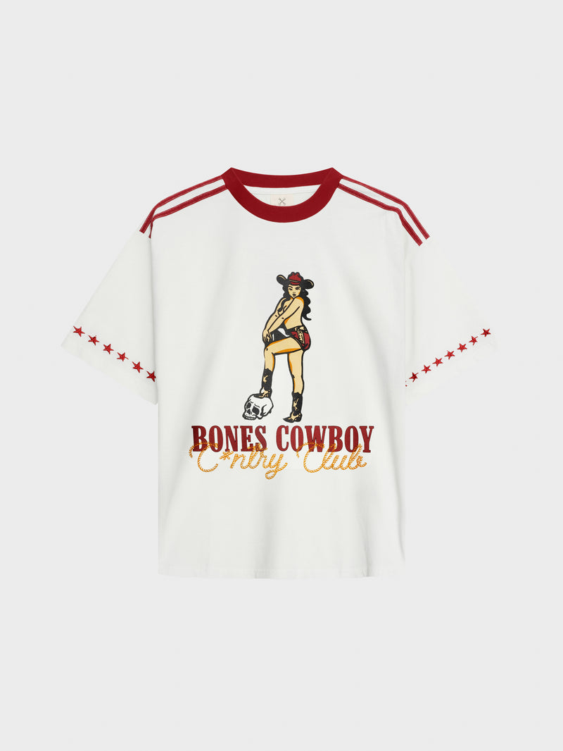 Country Club Ringer Tee - Vintage White/Red