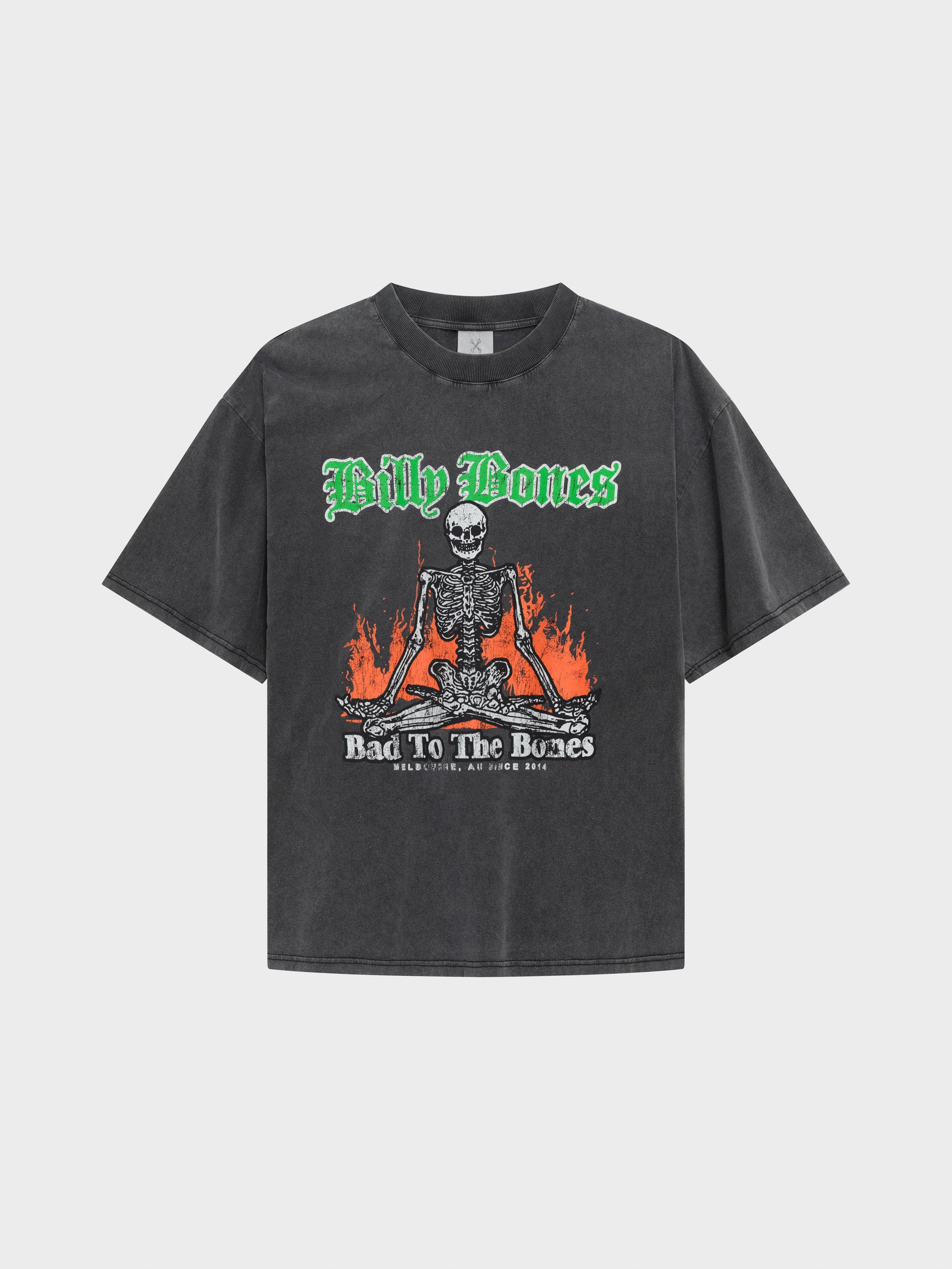 Skeleton Campout Box Tee - Pepper