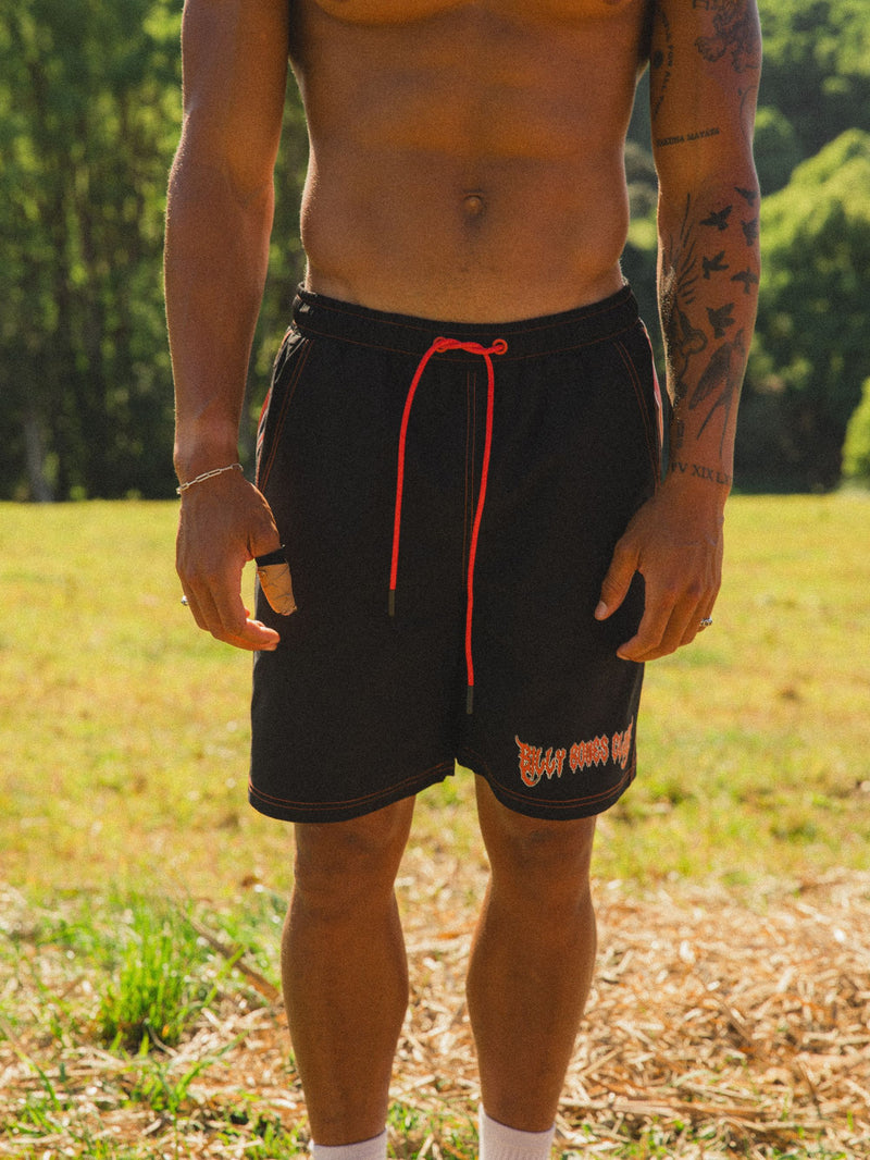 No Rain, No Flowers Boardies - Black