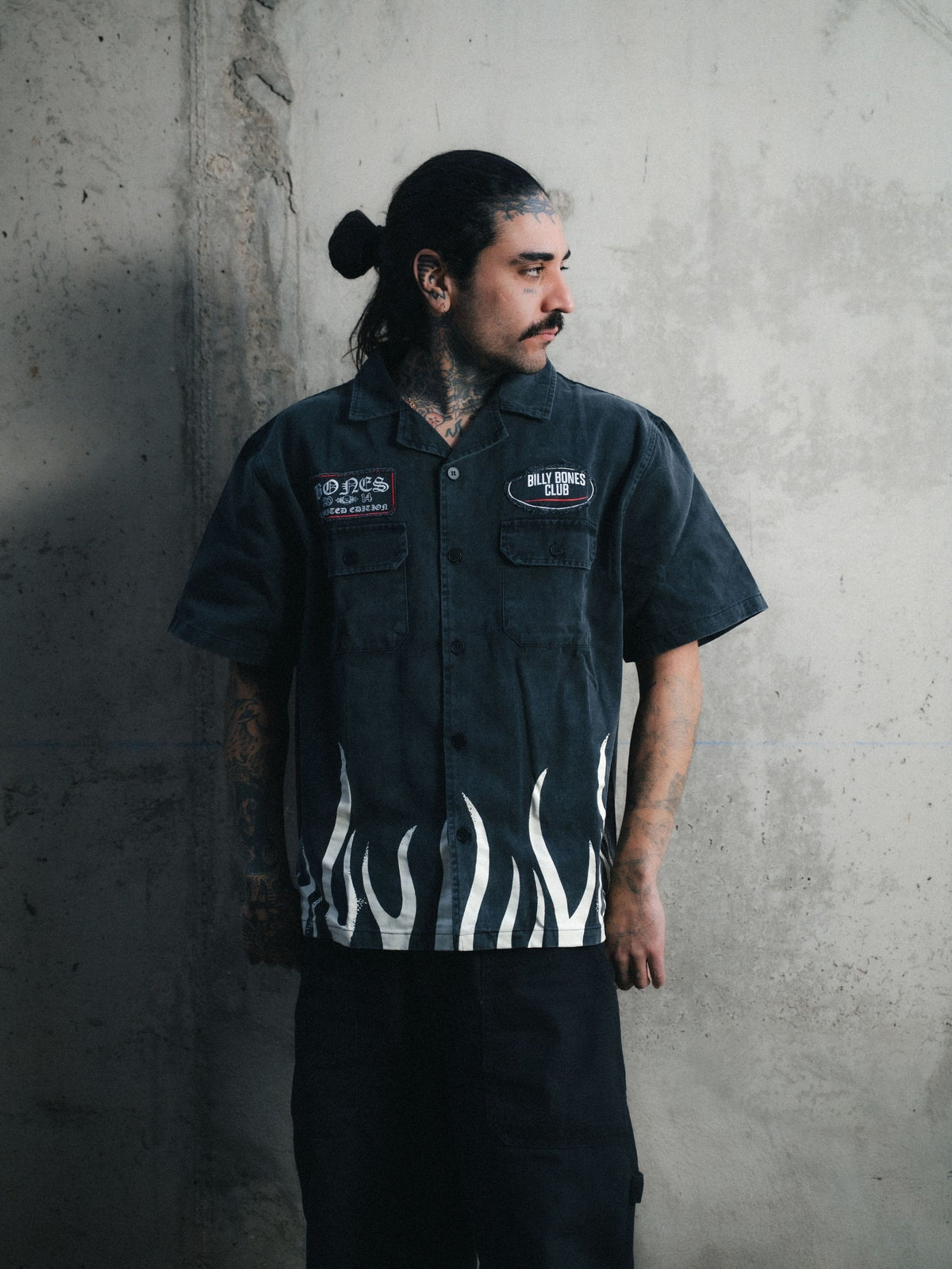 Greaser Garage Work Shirt - Washed Black