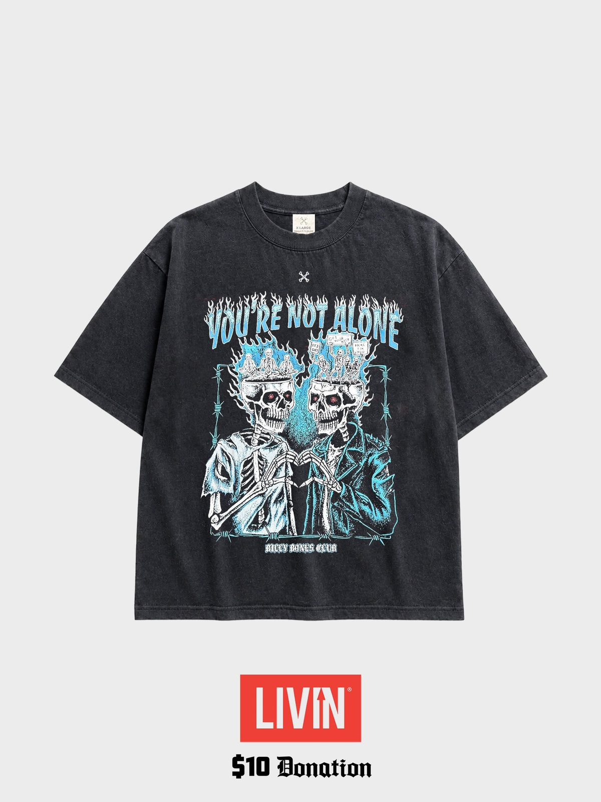 You're Not Alone Tee - Vintage Black