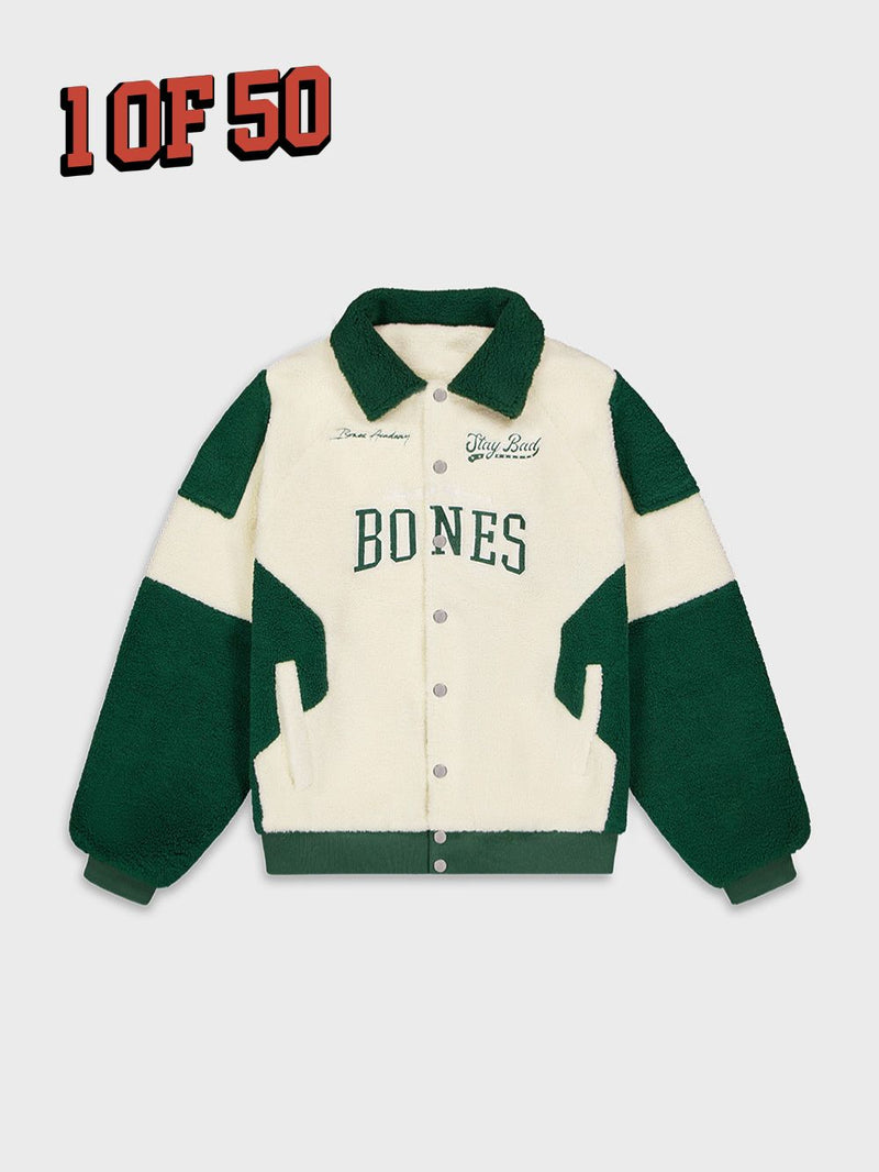 Bones Academy Sherpa Jacket - Cream/Green