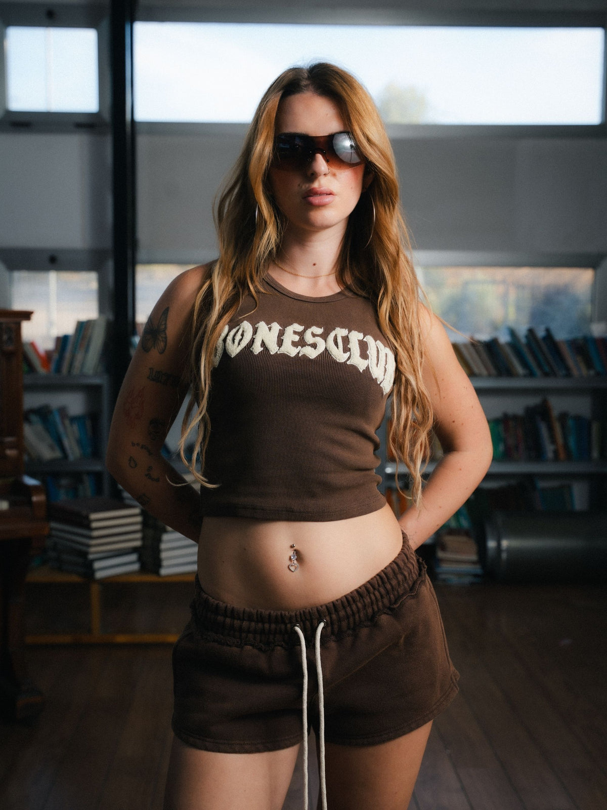 Bones Club Booty Shorts - Washed Brown