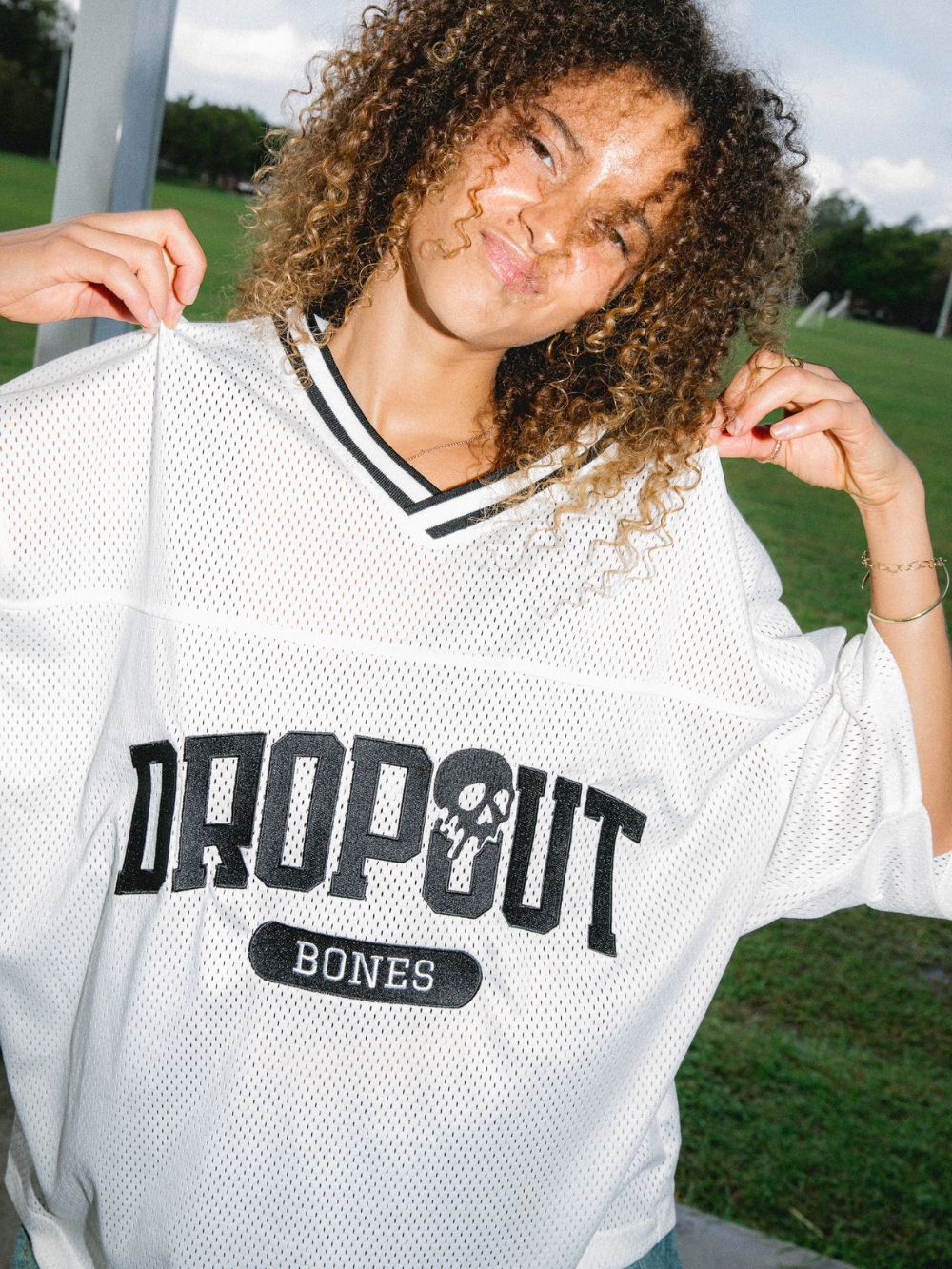 College Dropout Jersey - Mesh White
