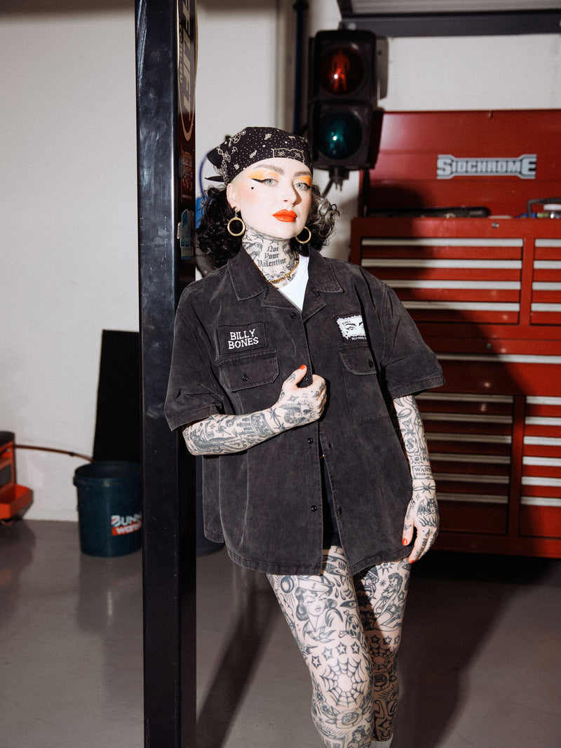 Bones Garage Work Shirt - Washed Black