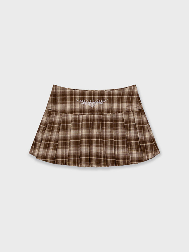 Bad Decisions Plaid Skirt - Brown