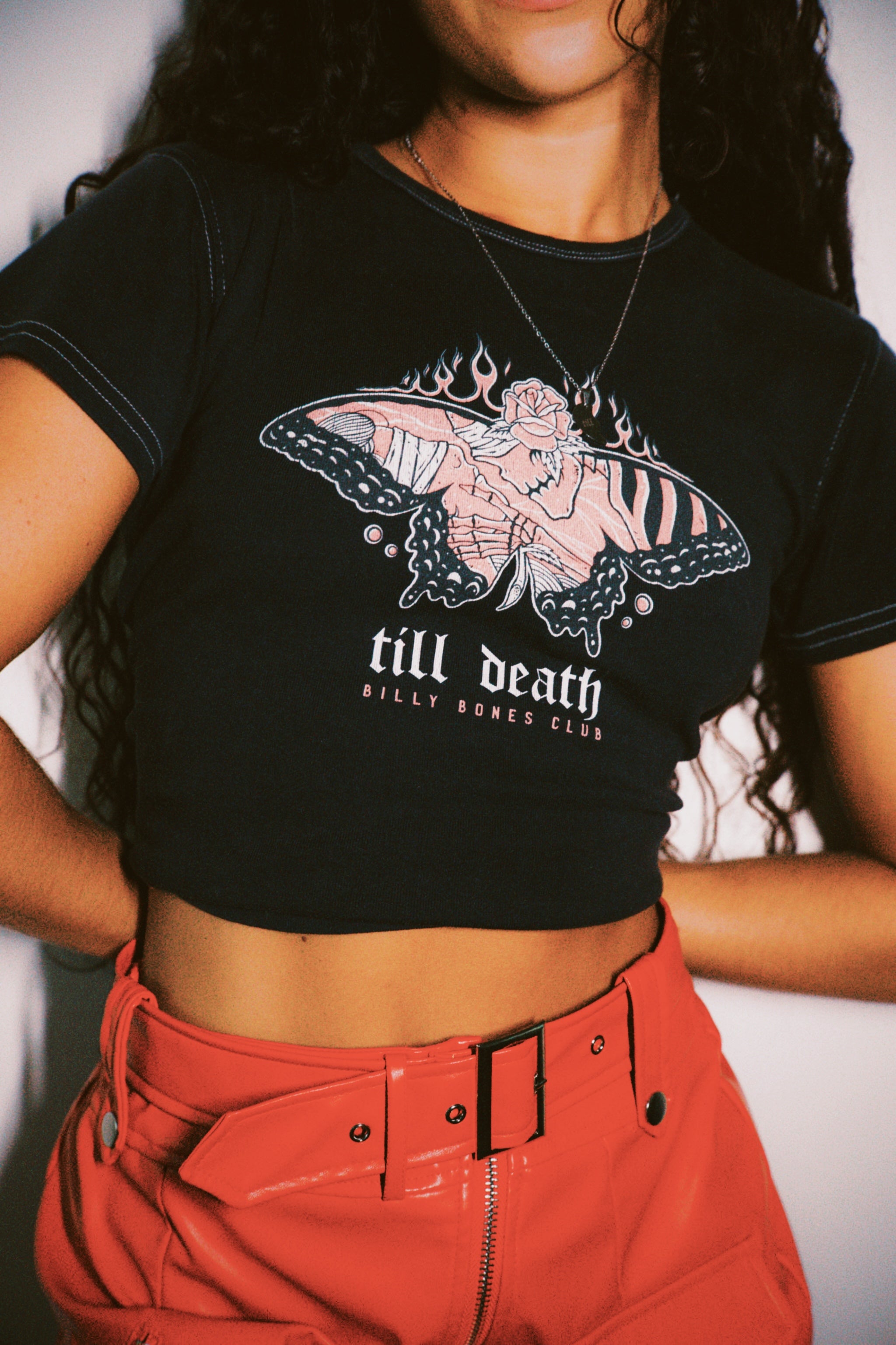 Till Death 2.0 Baby Tee - Vintage Black