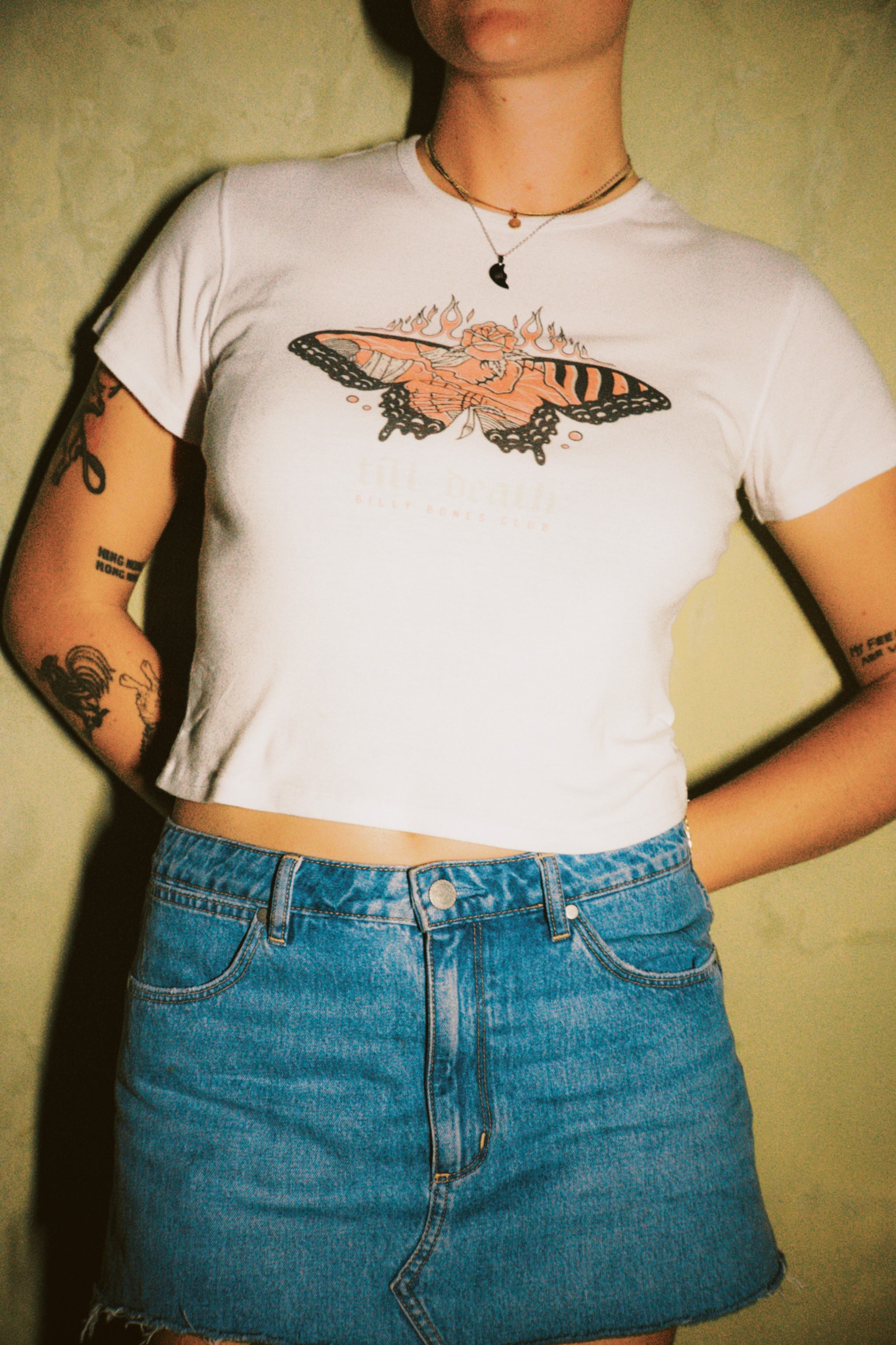 Till Death 2.0 Baby Tee - Vintage White