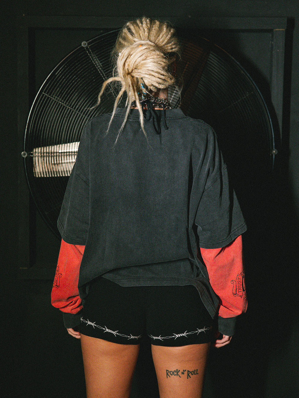 Barbed Knitted Foldover Shorts - Black