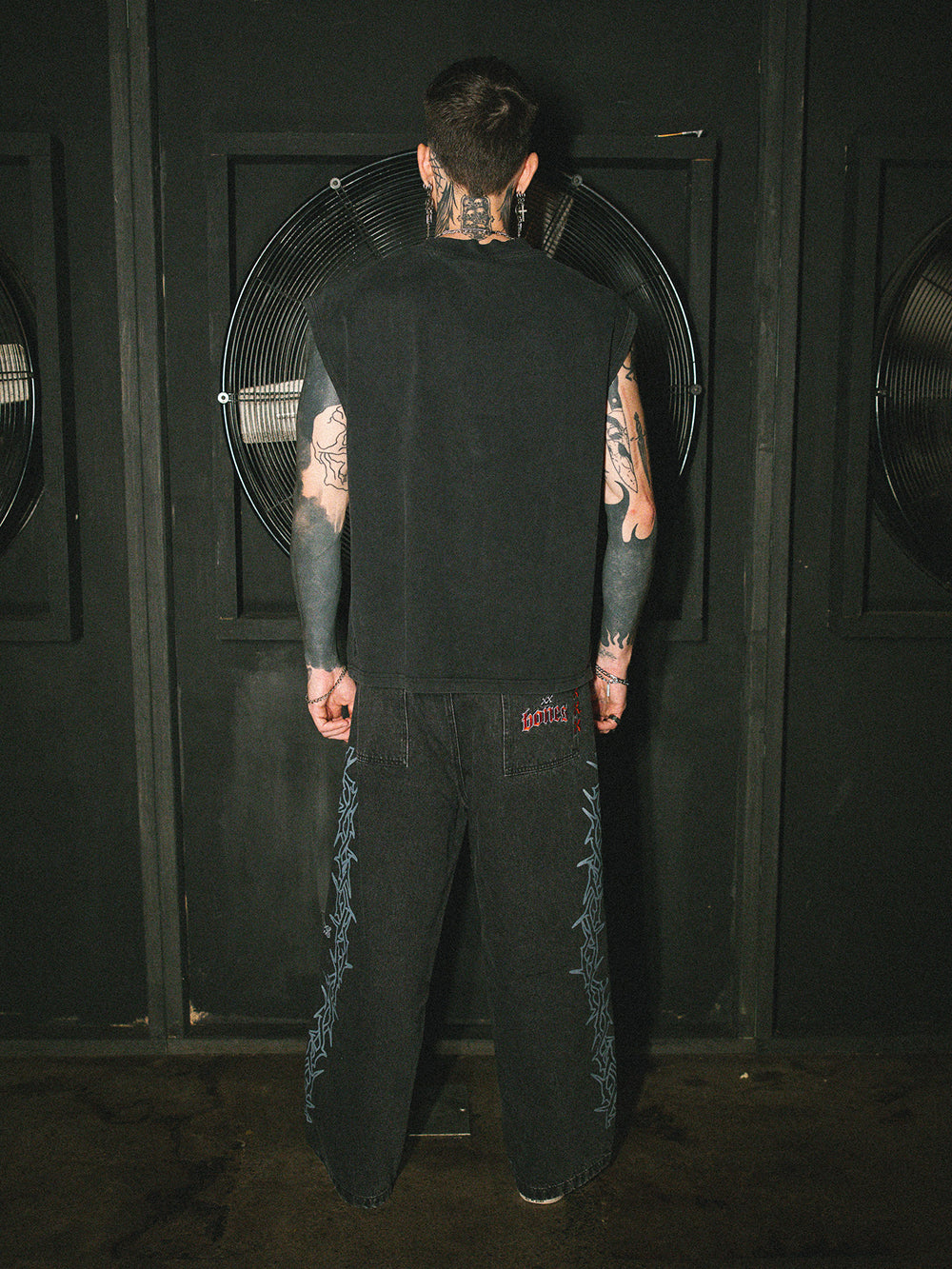 Stay Bad Distressed Tank - Vintage Black