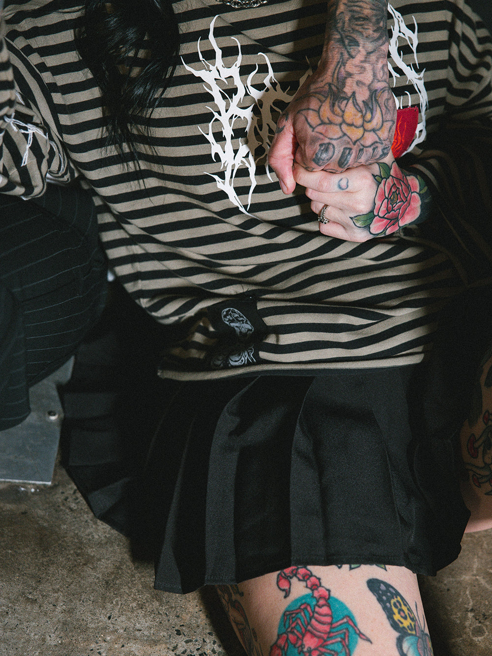 Rocker Pleated Skirt - Black