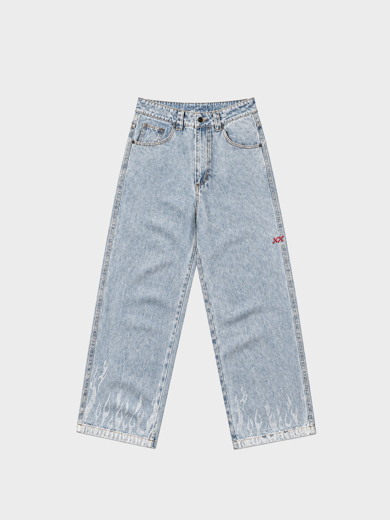 Bones Burner Denim Jeans (Straight) - Washed Blue