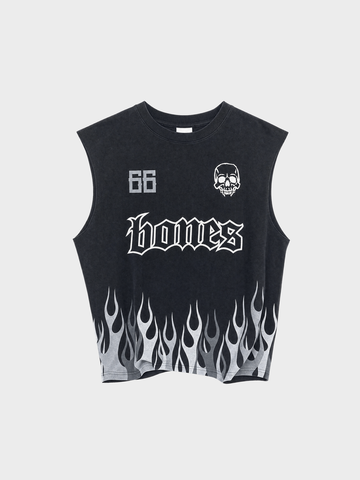 Burner Cropped Muscle Tee - Washed Black