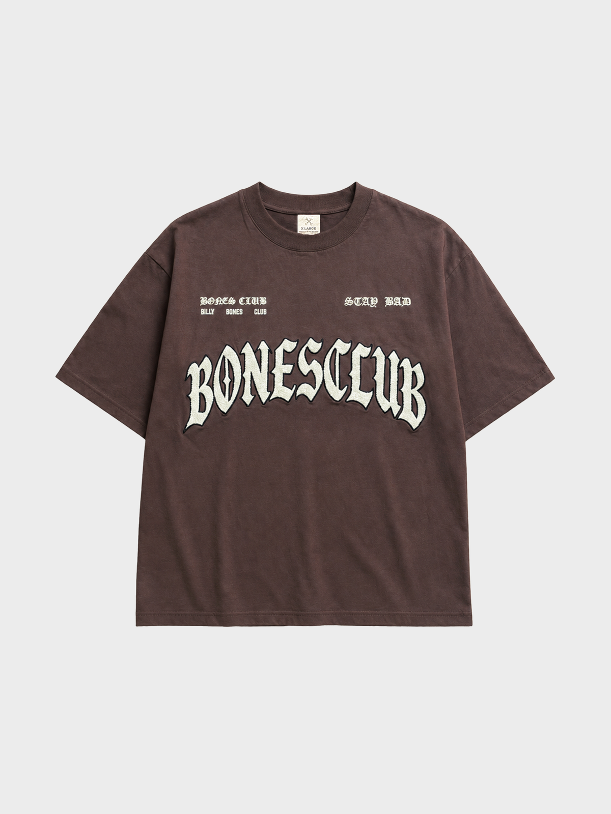 Bones Club Tee - Washed Brown/Cream