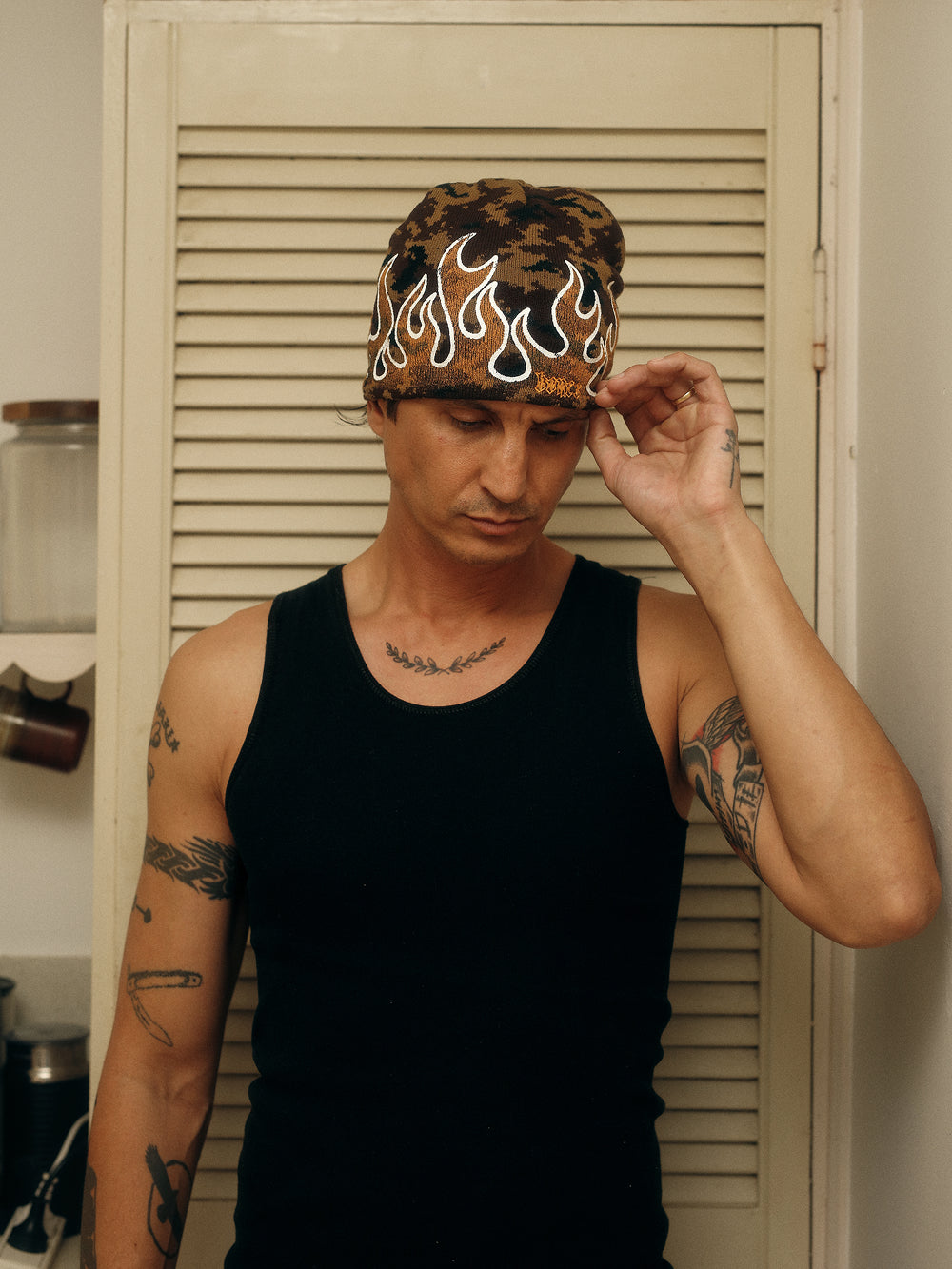 Burner Skull Beanie - Camo
