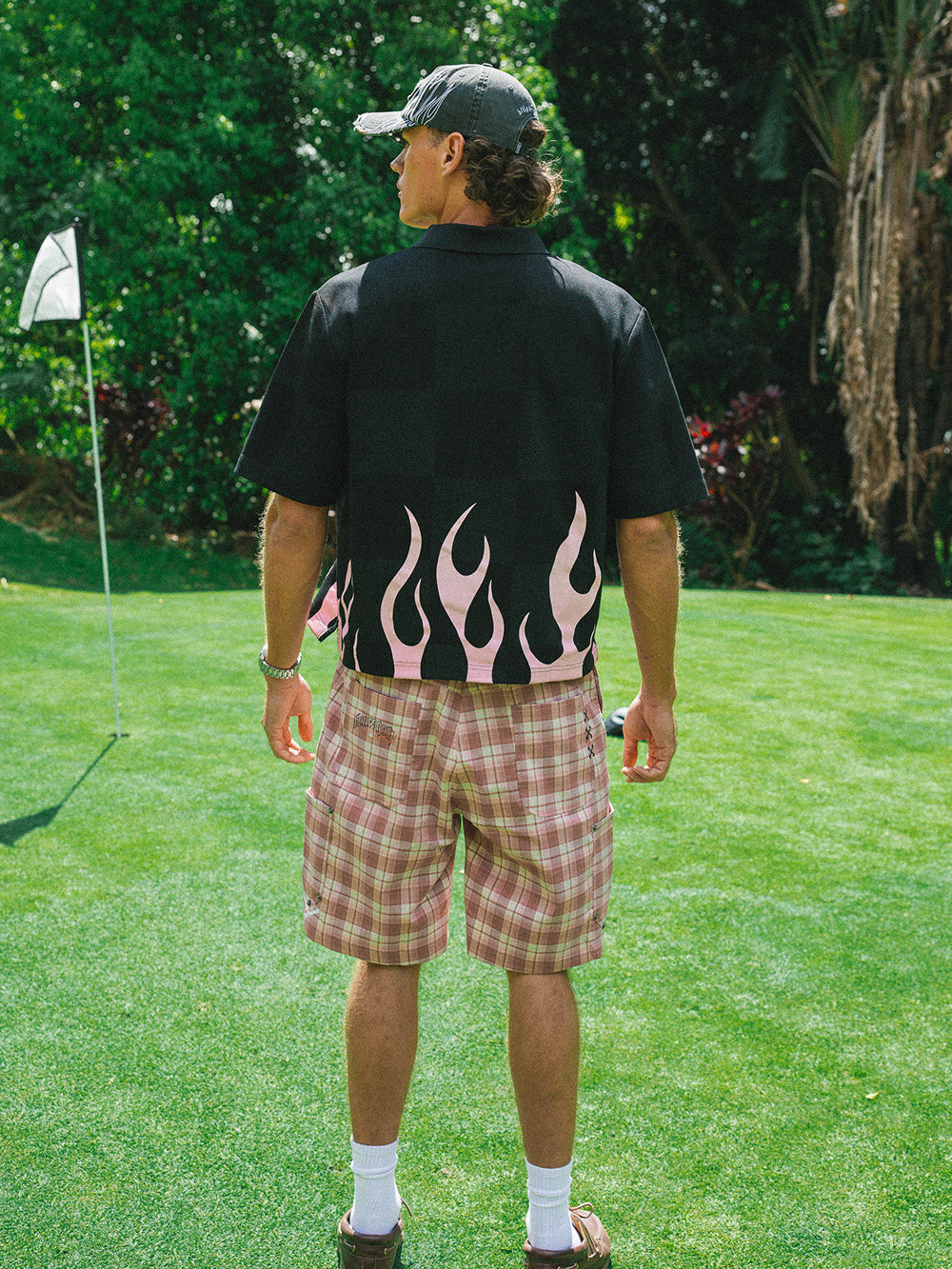 Flamed Swinger Polo - Black/Pink