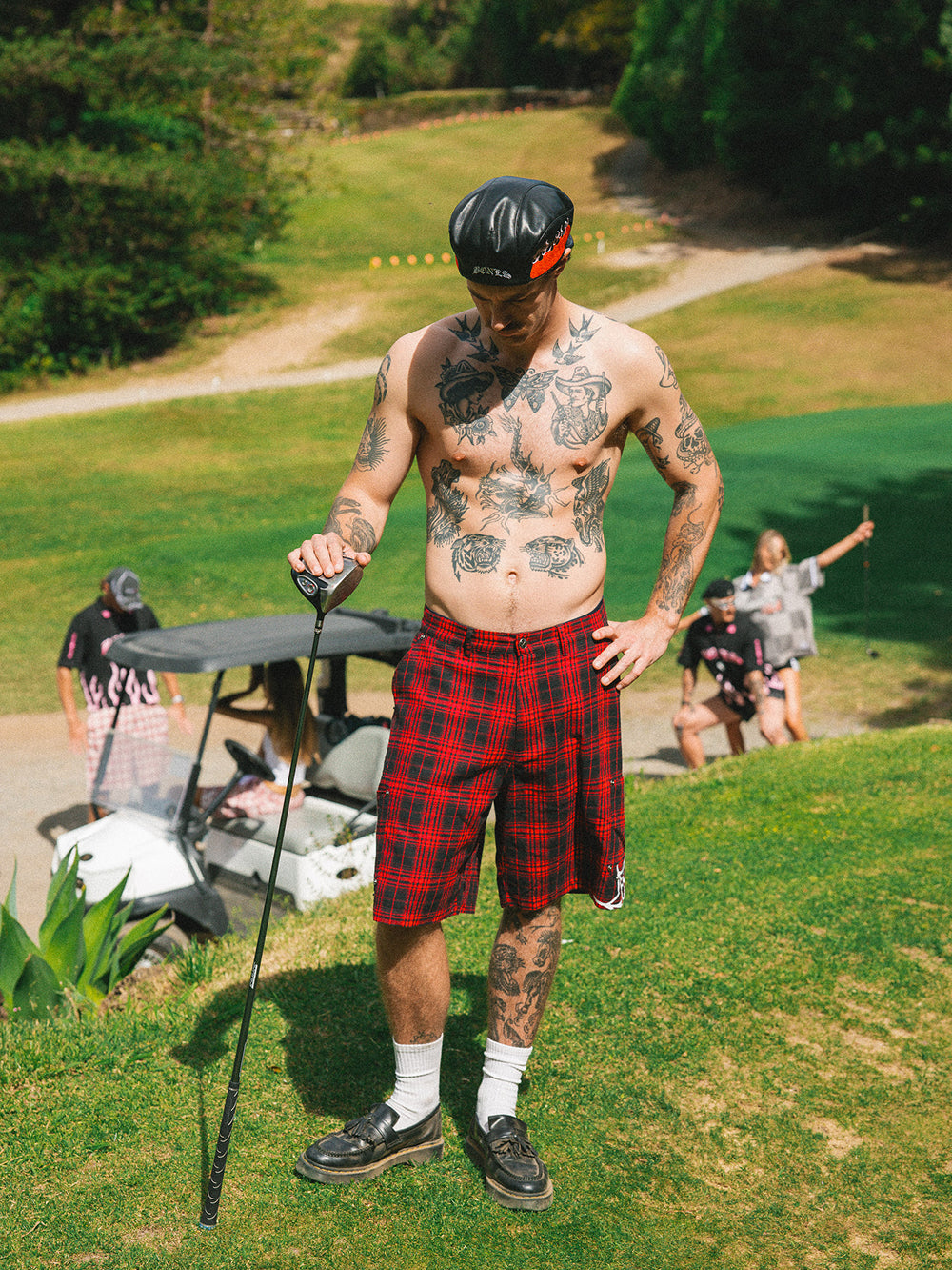 Swingers Plaid Shorts - Black/Red