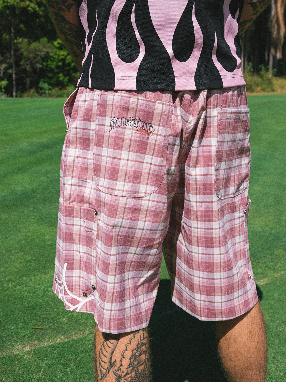 Swingers Plaid Shorts - Pink
