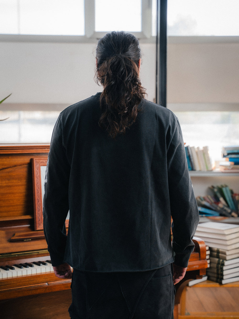 Chrome Bones LS Slim Tee - Vintage Black