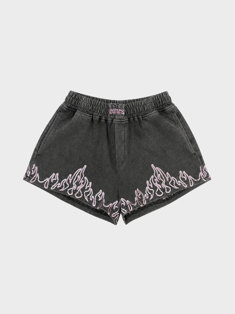 Saloon Booty Burners - Washed Black/Pink