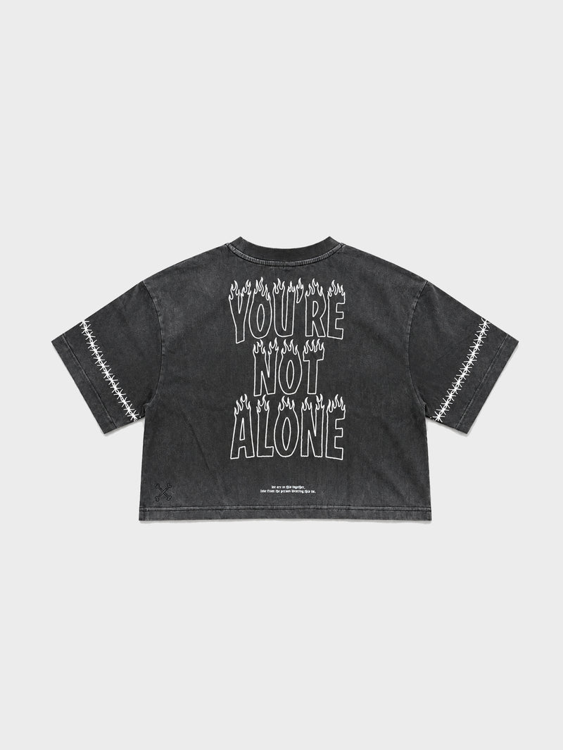 In It Together Cropped Tee - Sunfaded Black