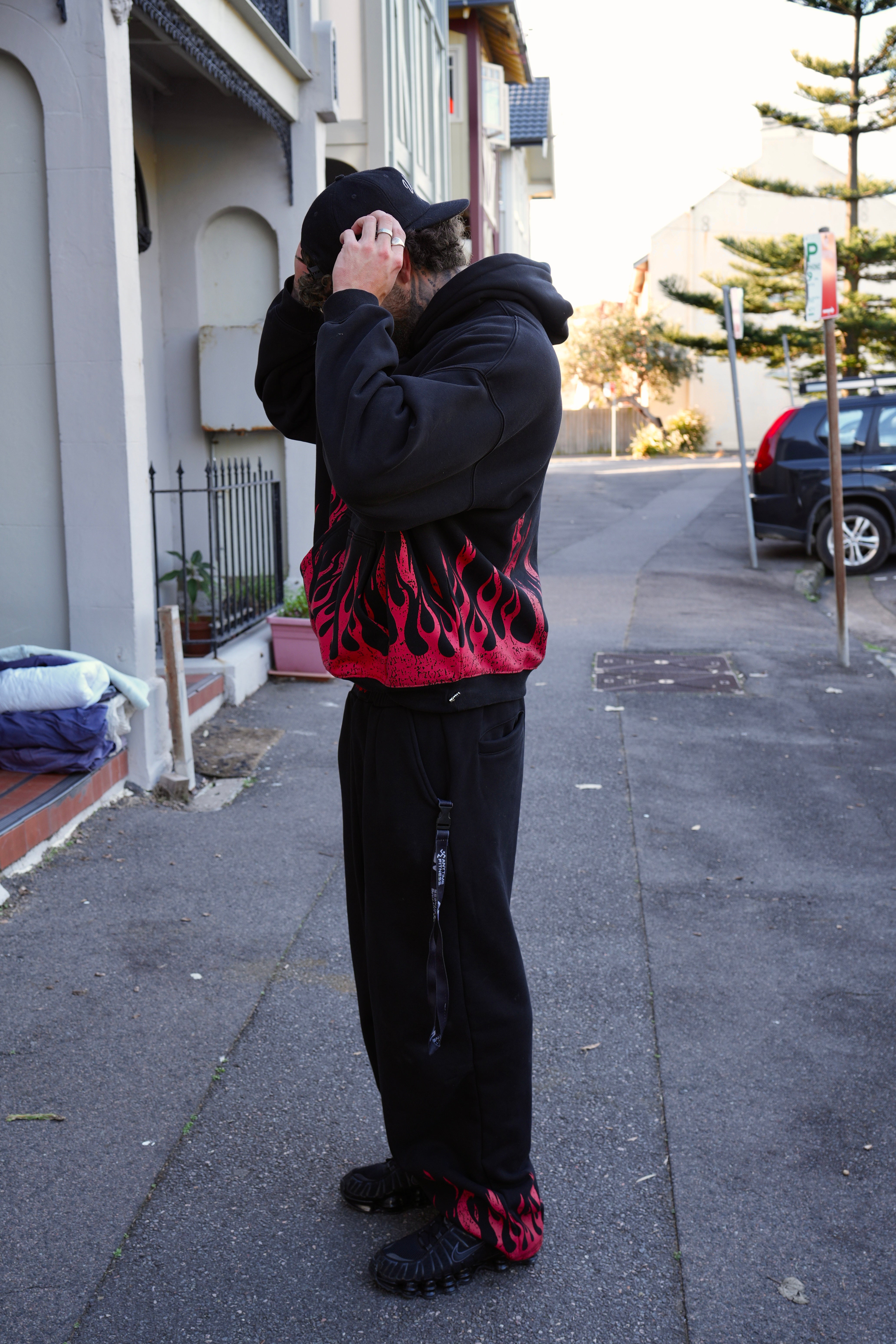 Burner 2.0 Hoodie - Washed Black/Red
