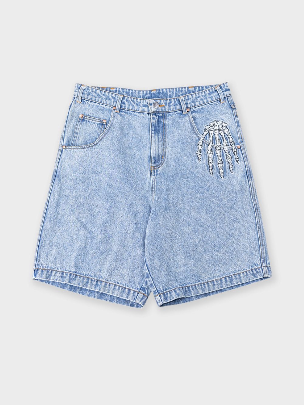 Five Finger Denim Short - Washed Blue