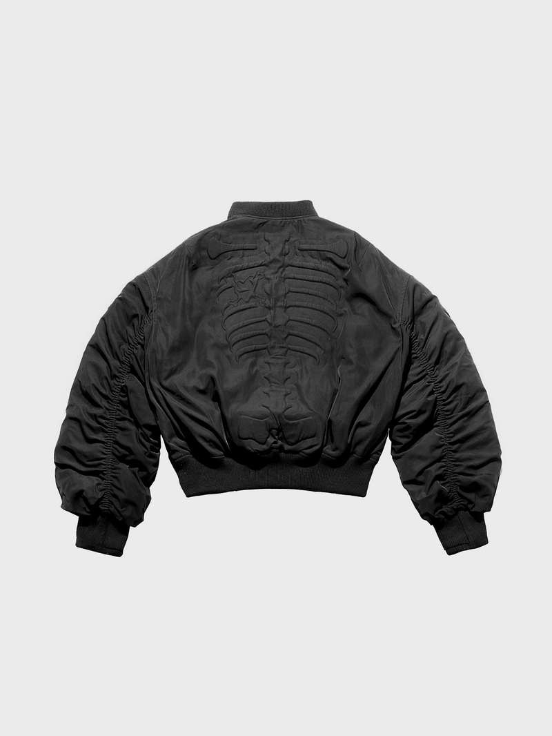 Skeleton Bomber Jacket - Black