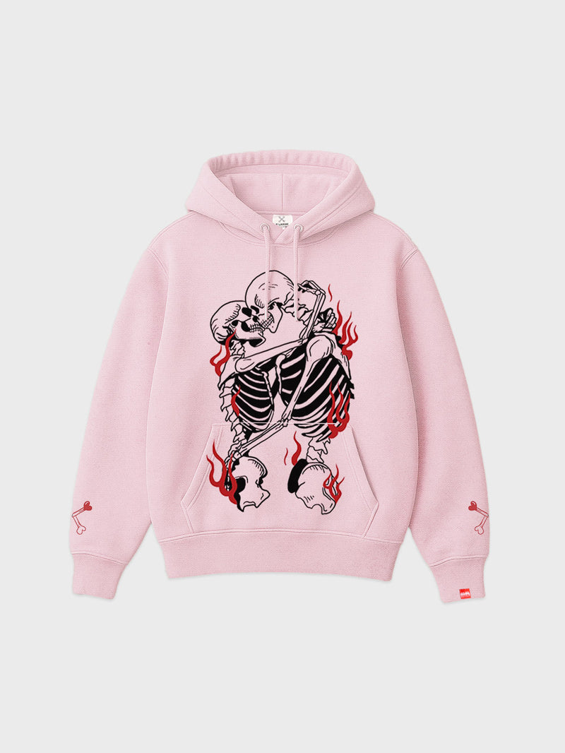 Love Me Till I'm Bones Hoodie -  Washed Pink
