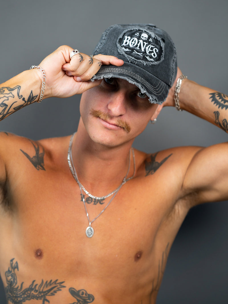 Chaos Distressed Dad Cap - Washed Black