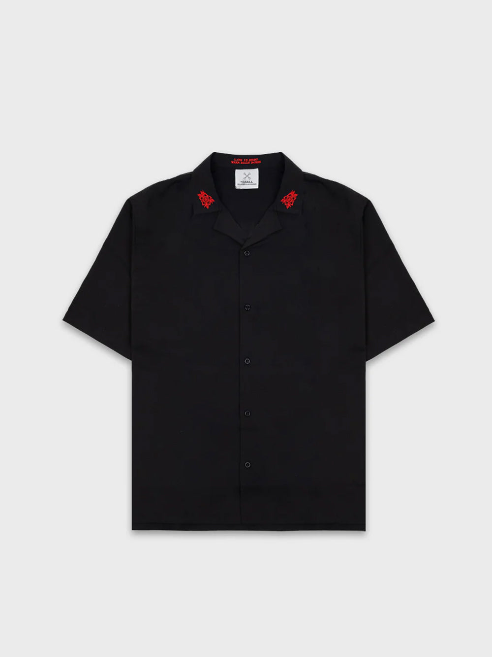 Hooked Rose Bowlo Shirt - Black