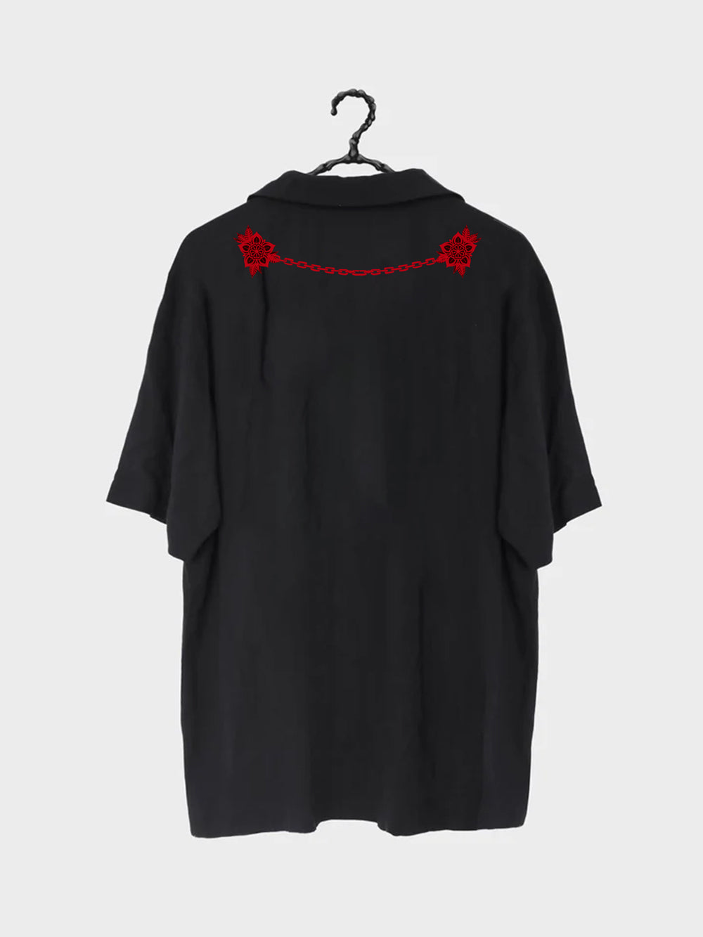 Hooked Rose Bowlo Shirt - Black