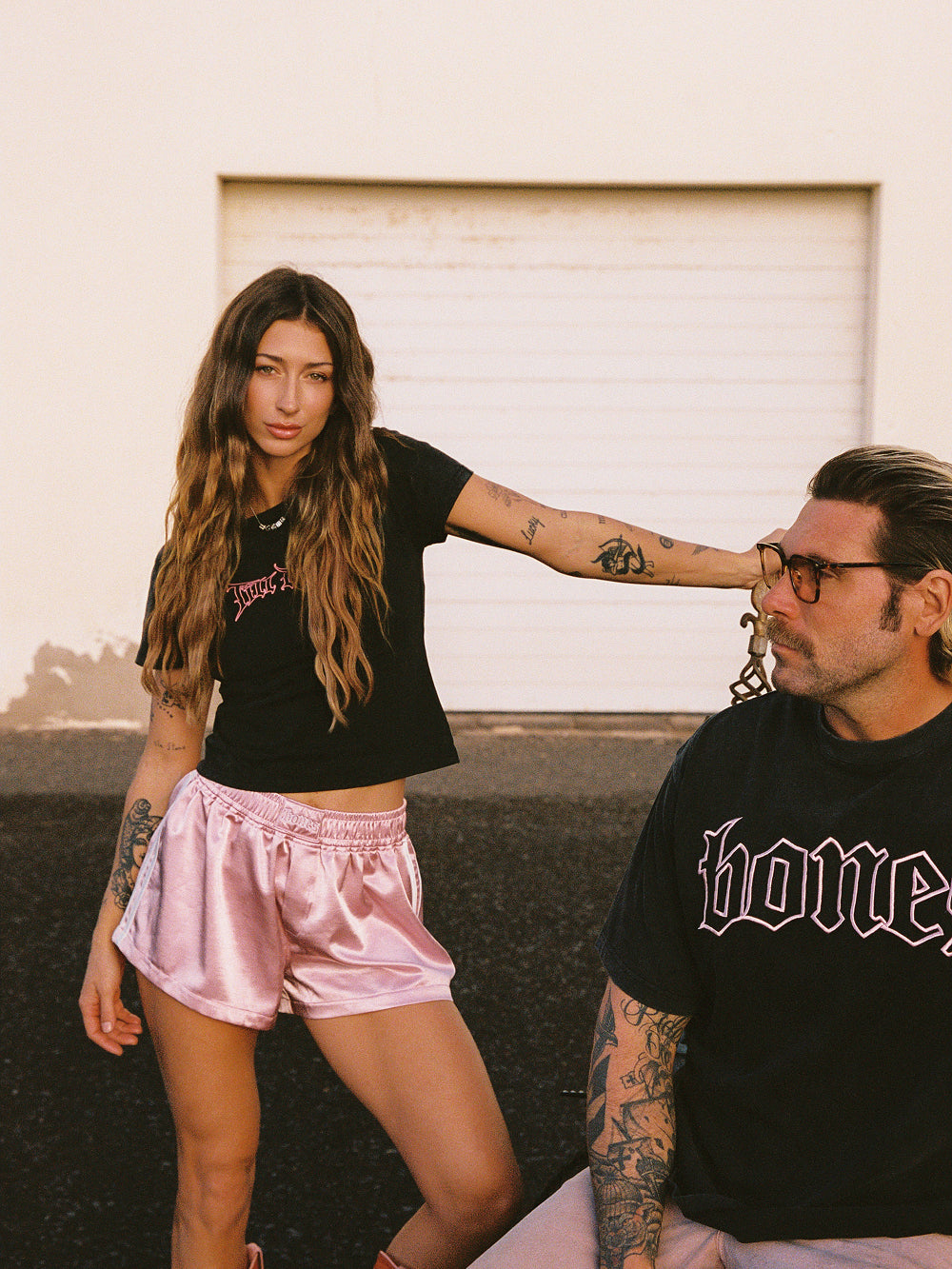 Double Crossed Silk Short - Pink