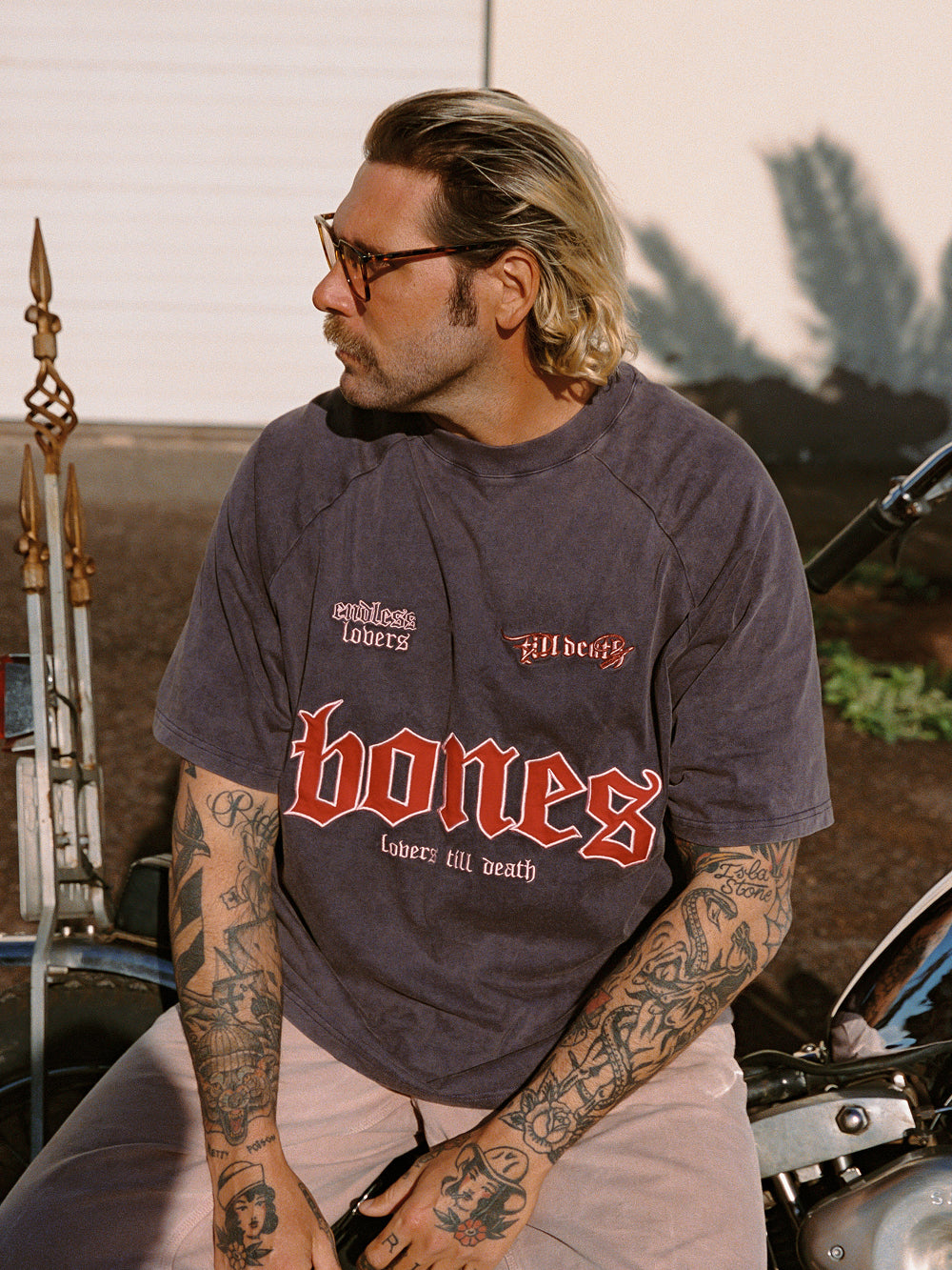 Endless 2.0 Contrast Stitch Tee - Washed Purple