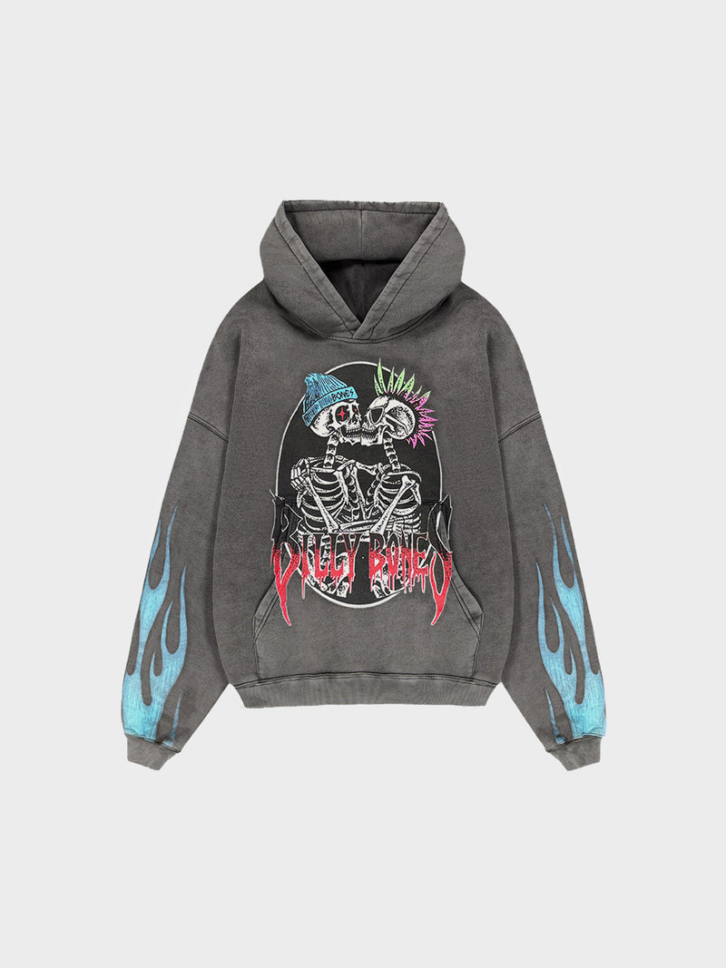Punk Lover's Hoodie - Washed Black