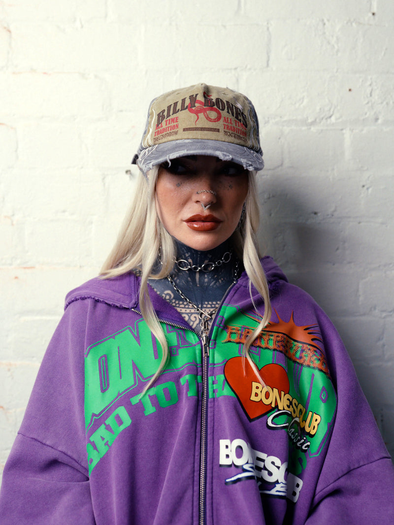Serpent Machine Cap - Washed Black