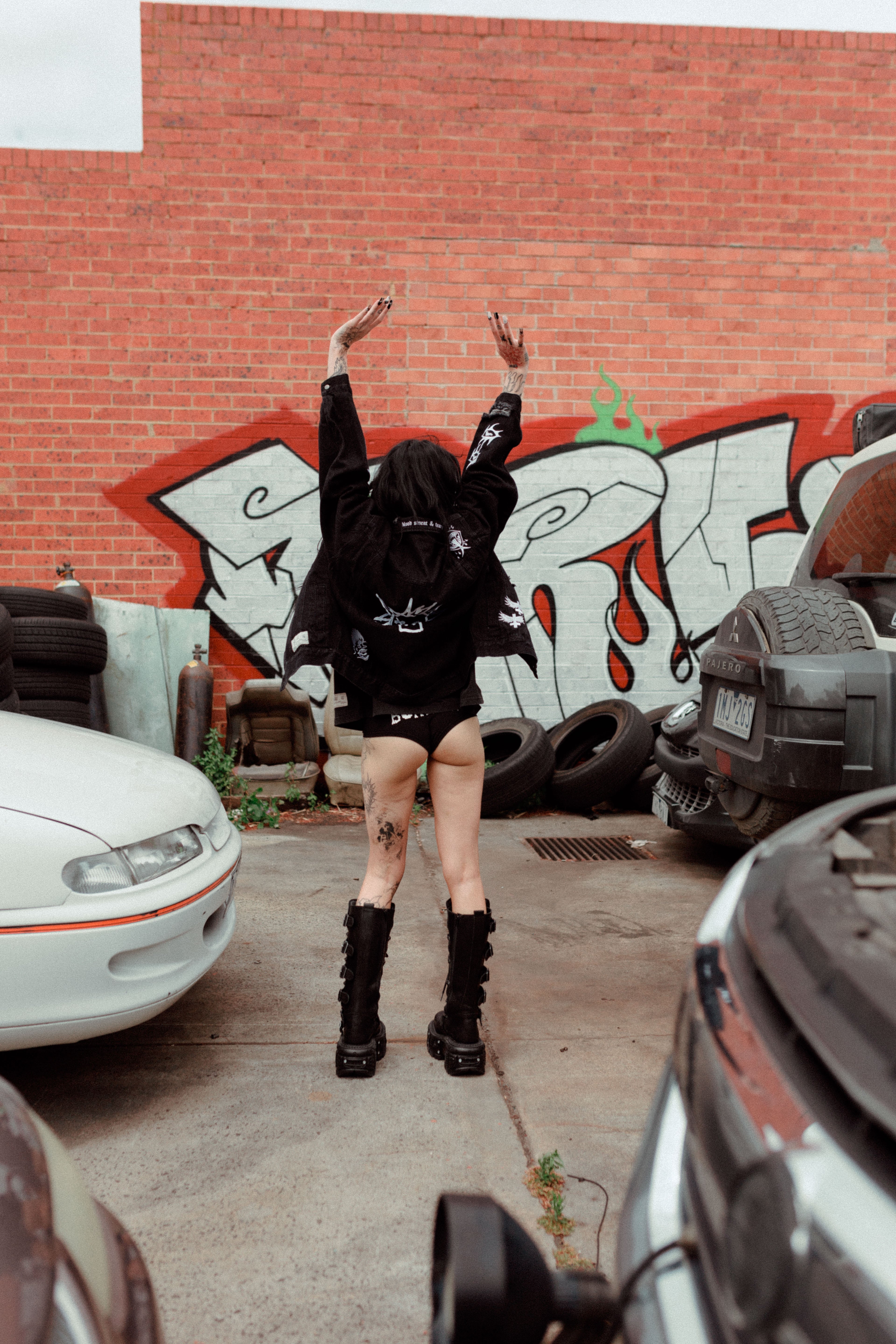 Stand Atlantic x Bones Denim Jacket - Vintage Black