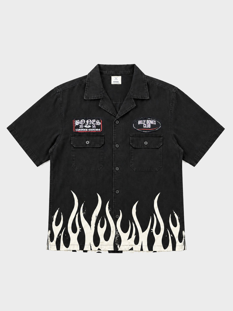 Greaser Garage Work Shirt - Washed Black