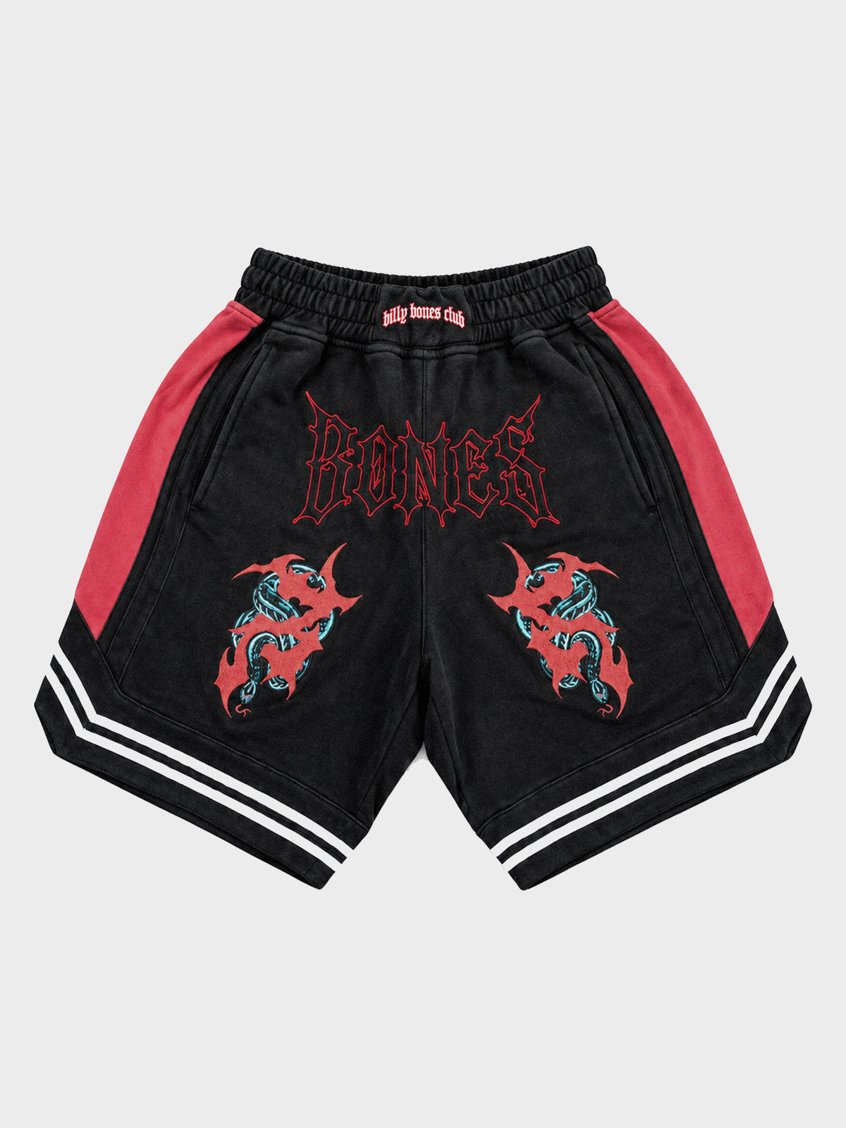 Tribal Snake Shorts - Black/Red