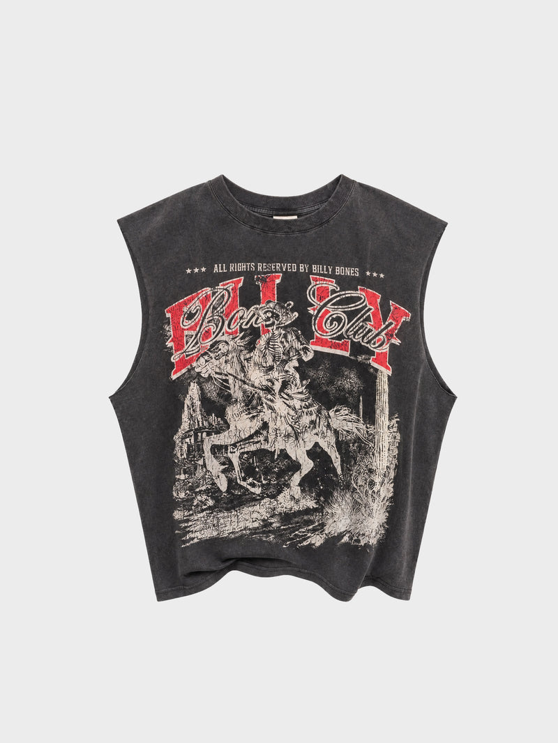 Wanted Dead Or Alive Muscle Tee - Washed Black