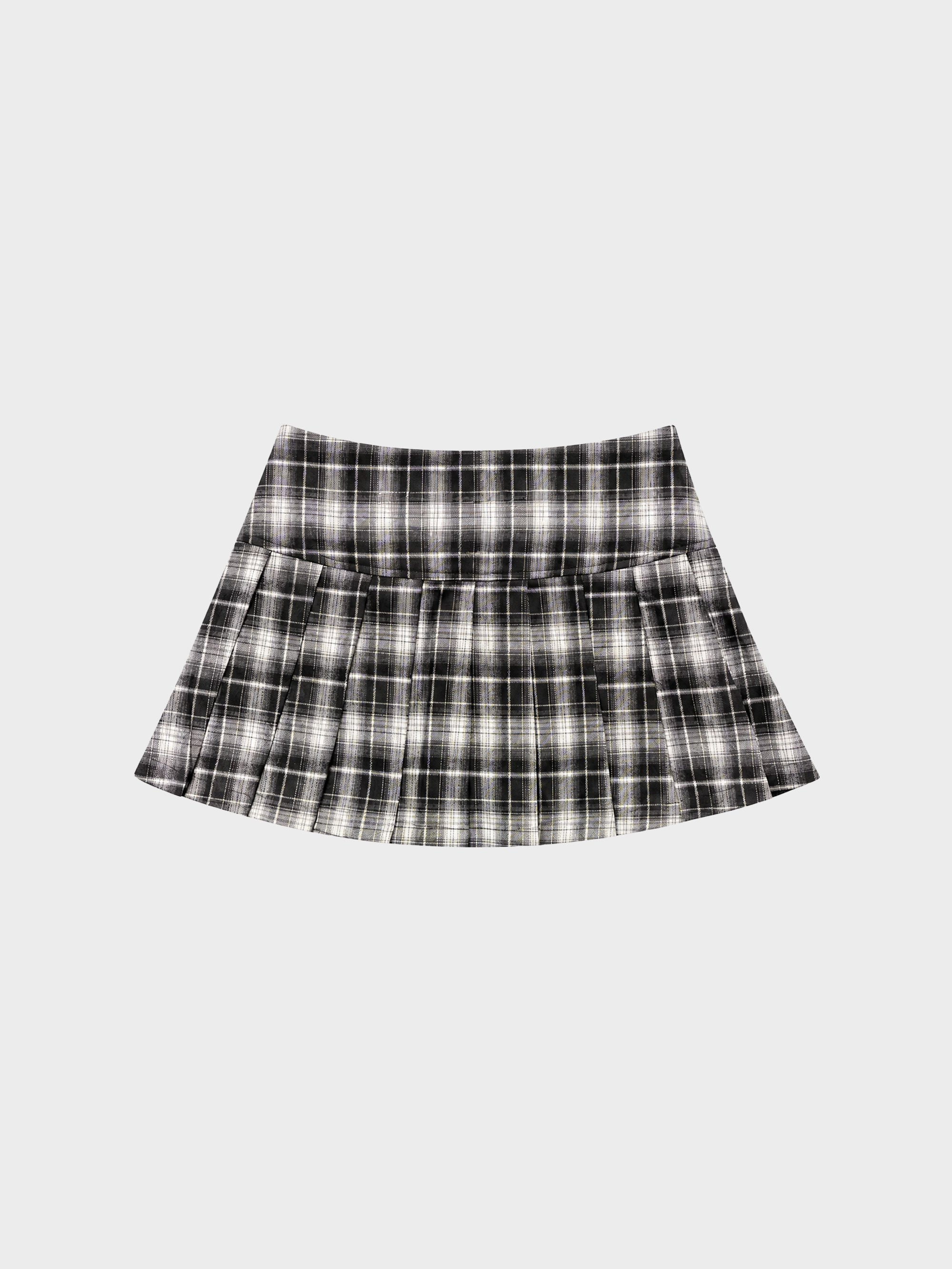 Tramp Stamp Skirt - Black/White Plaid