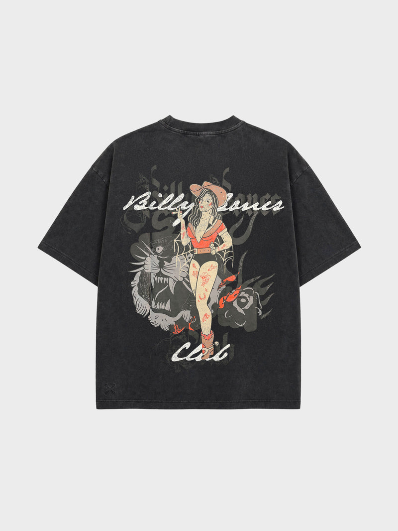 Pin Up Tee - Washed Black