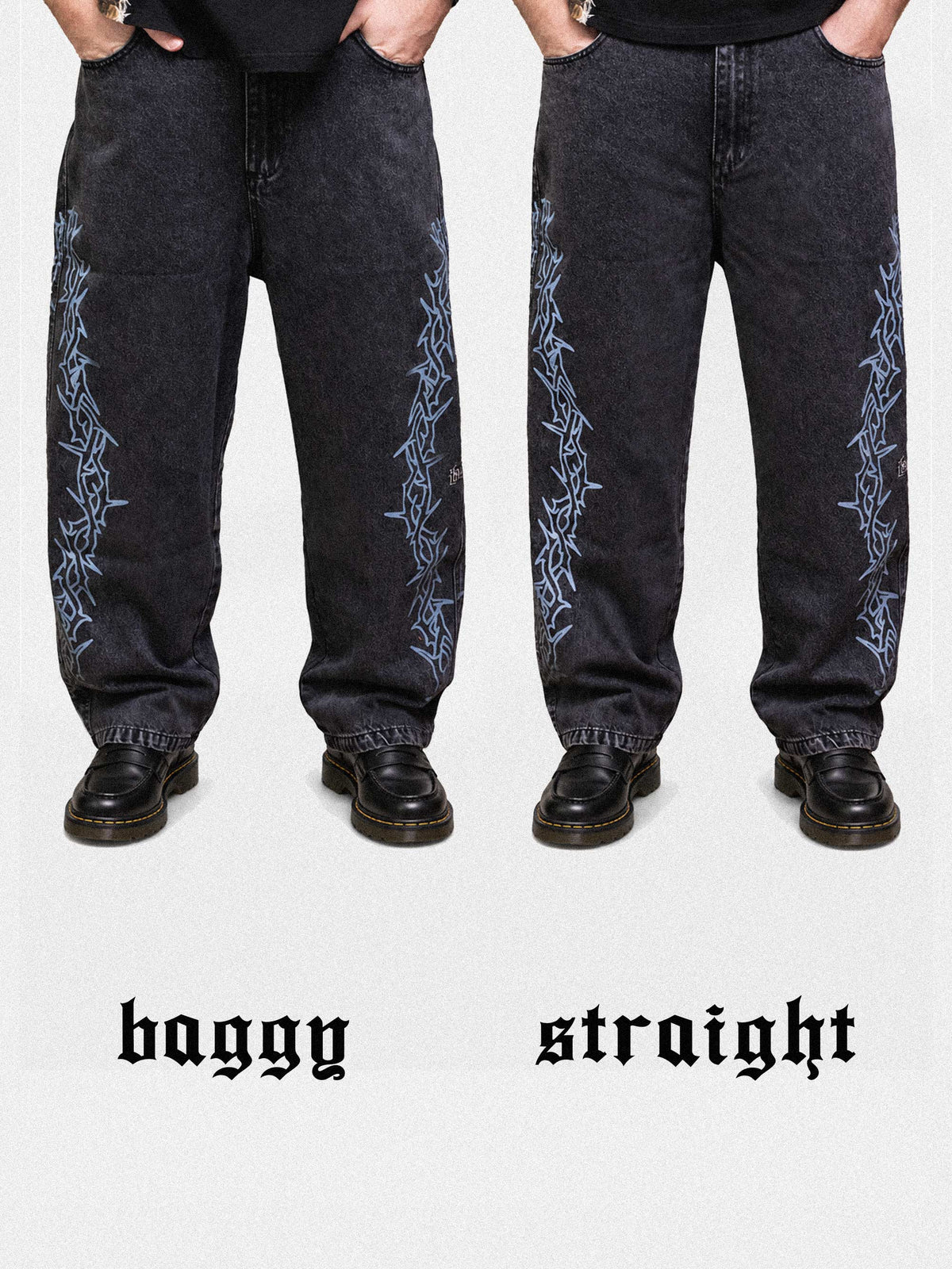 Barb Denim Jeans Straight - Washed Black
