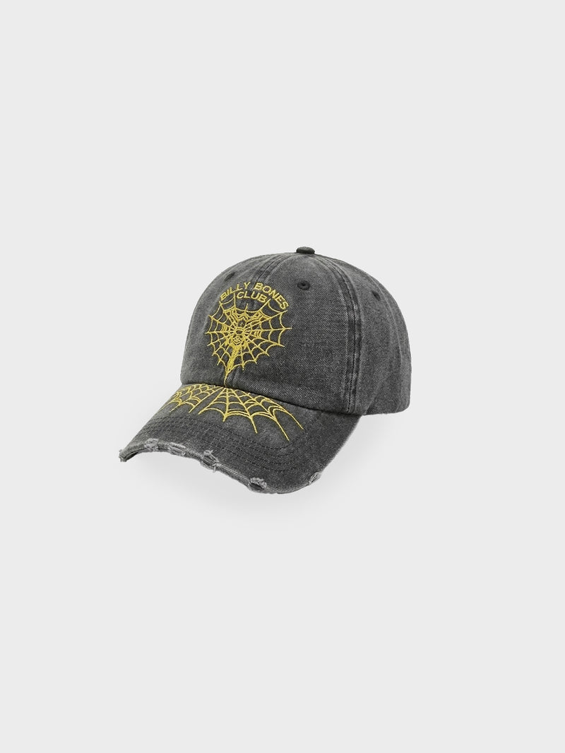 Caught In My Web Dad Cap - Washed Black
