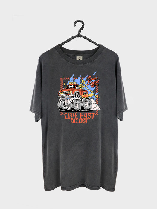 Live Fast Tee - Washed Black