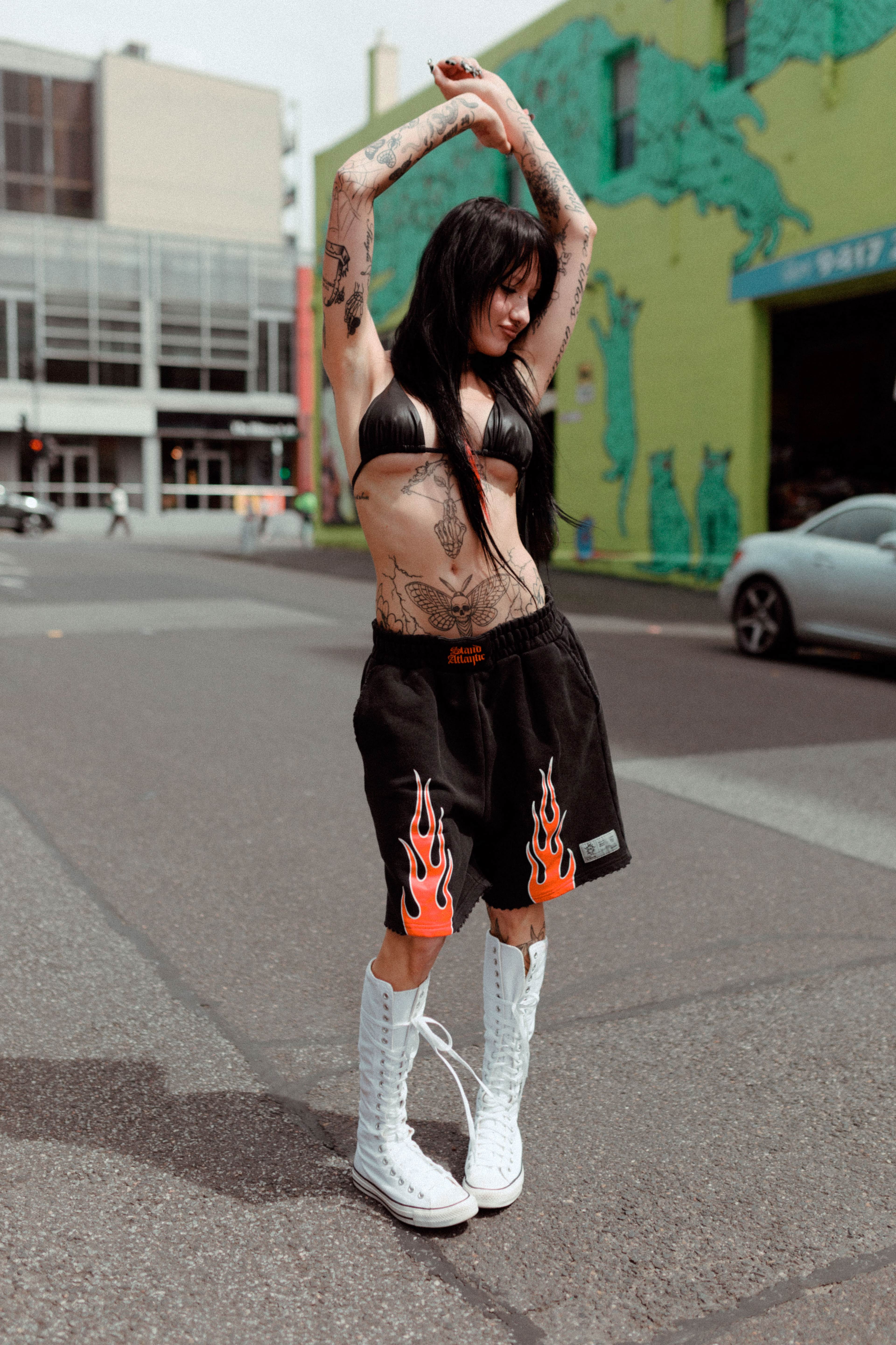 Stand Atlantic x Bones Jersey Shorts - Vintage Black