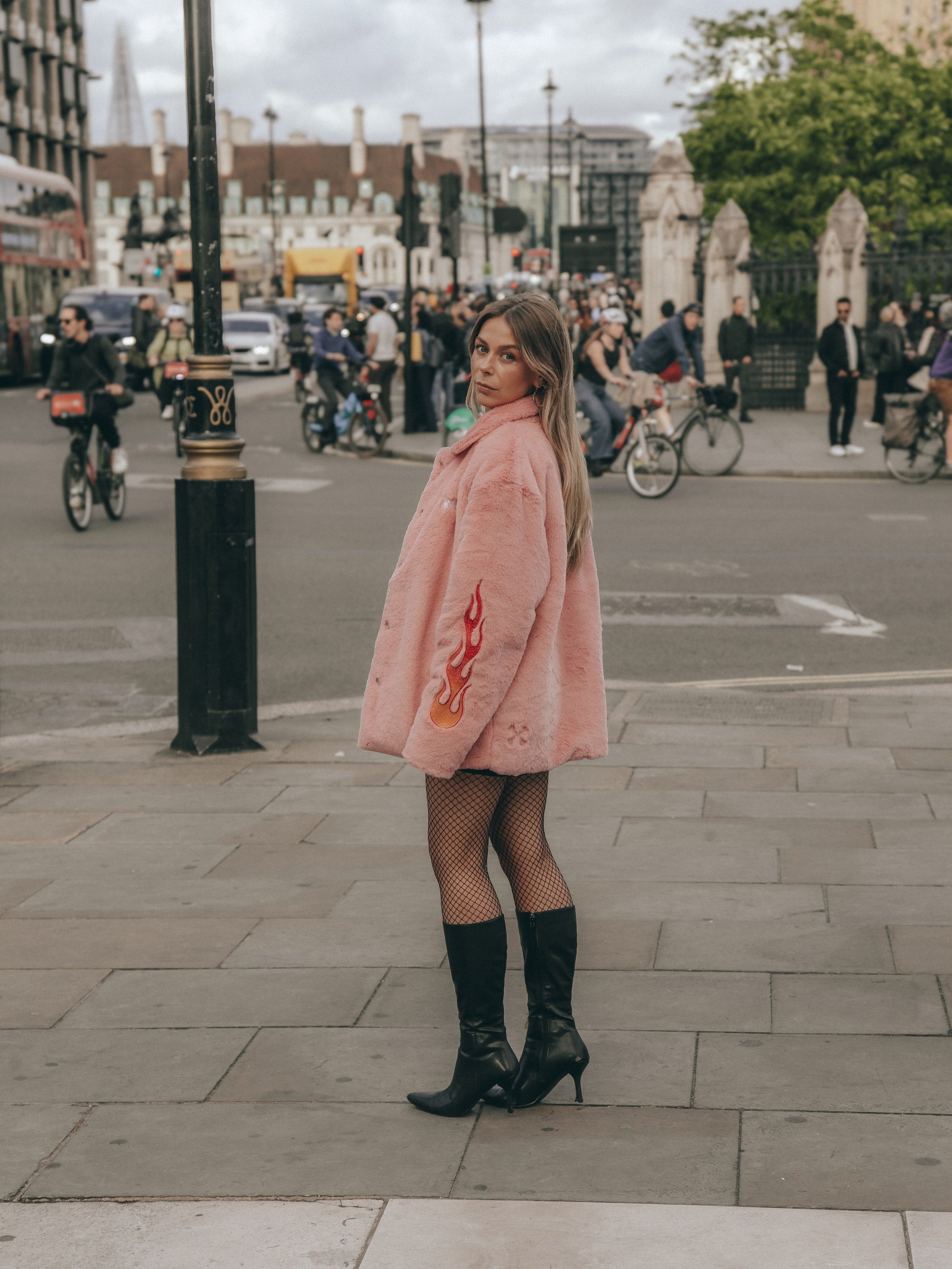 Flaming Fur Jacket - Pink